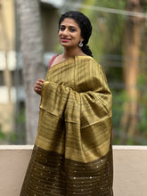 Zari Border Geecha Tussar Saree | HS996