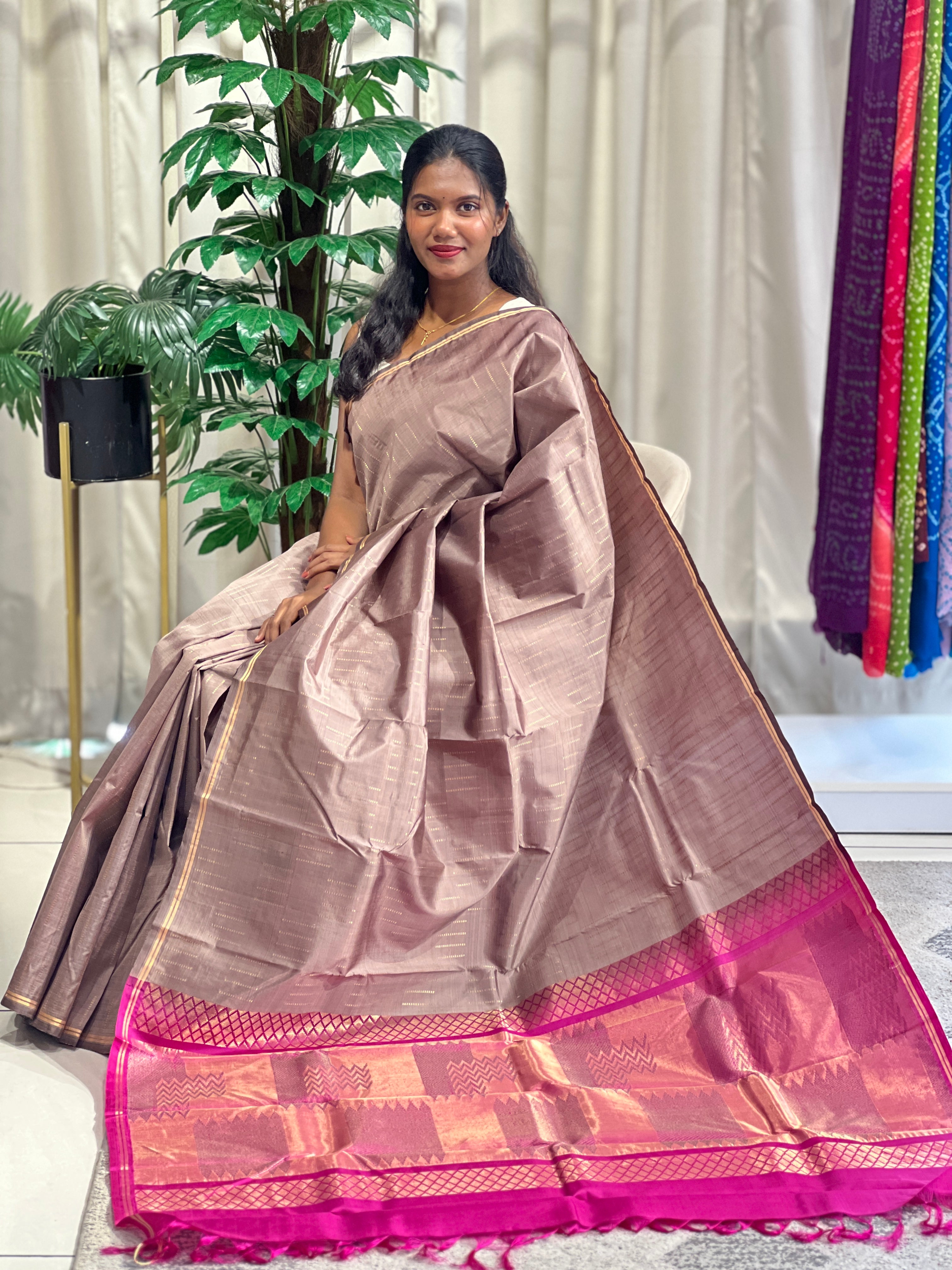 Line Woven Design Soft Silk Saree | SMT191