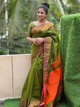 Copper Zari  Weaving Mercerized Cotton Saree | SA170