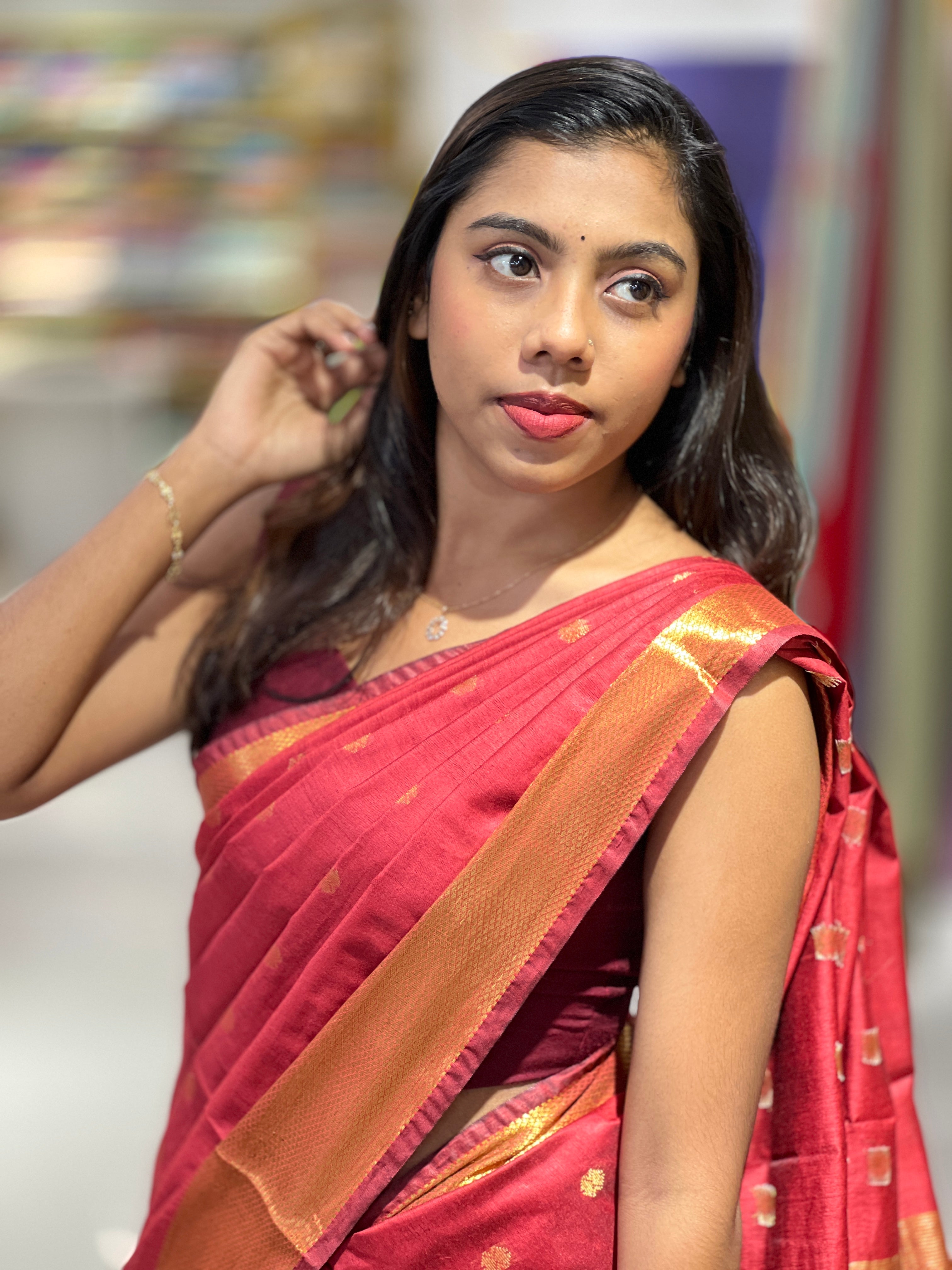Butta Detailed Semi Silk Saree | NHH561