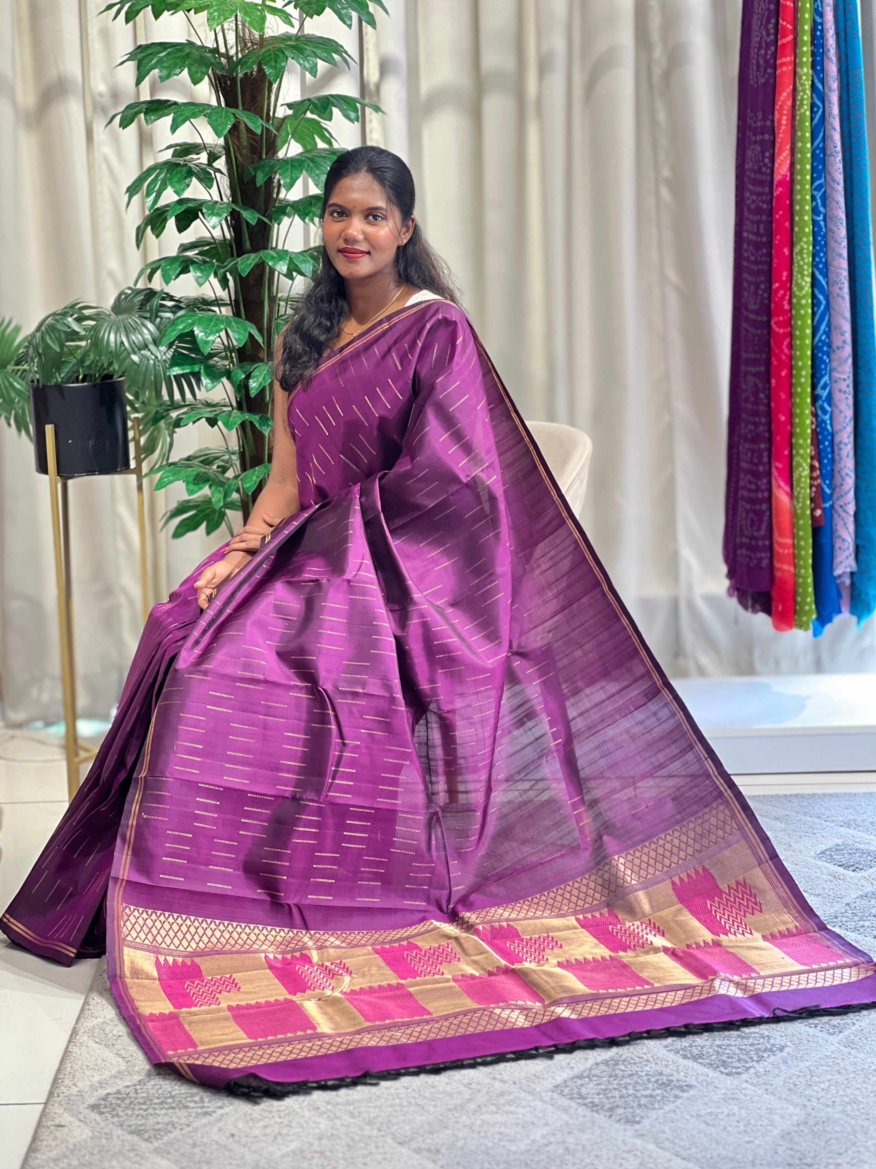 Line Woven Design Soft Silk Saree | SMT194