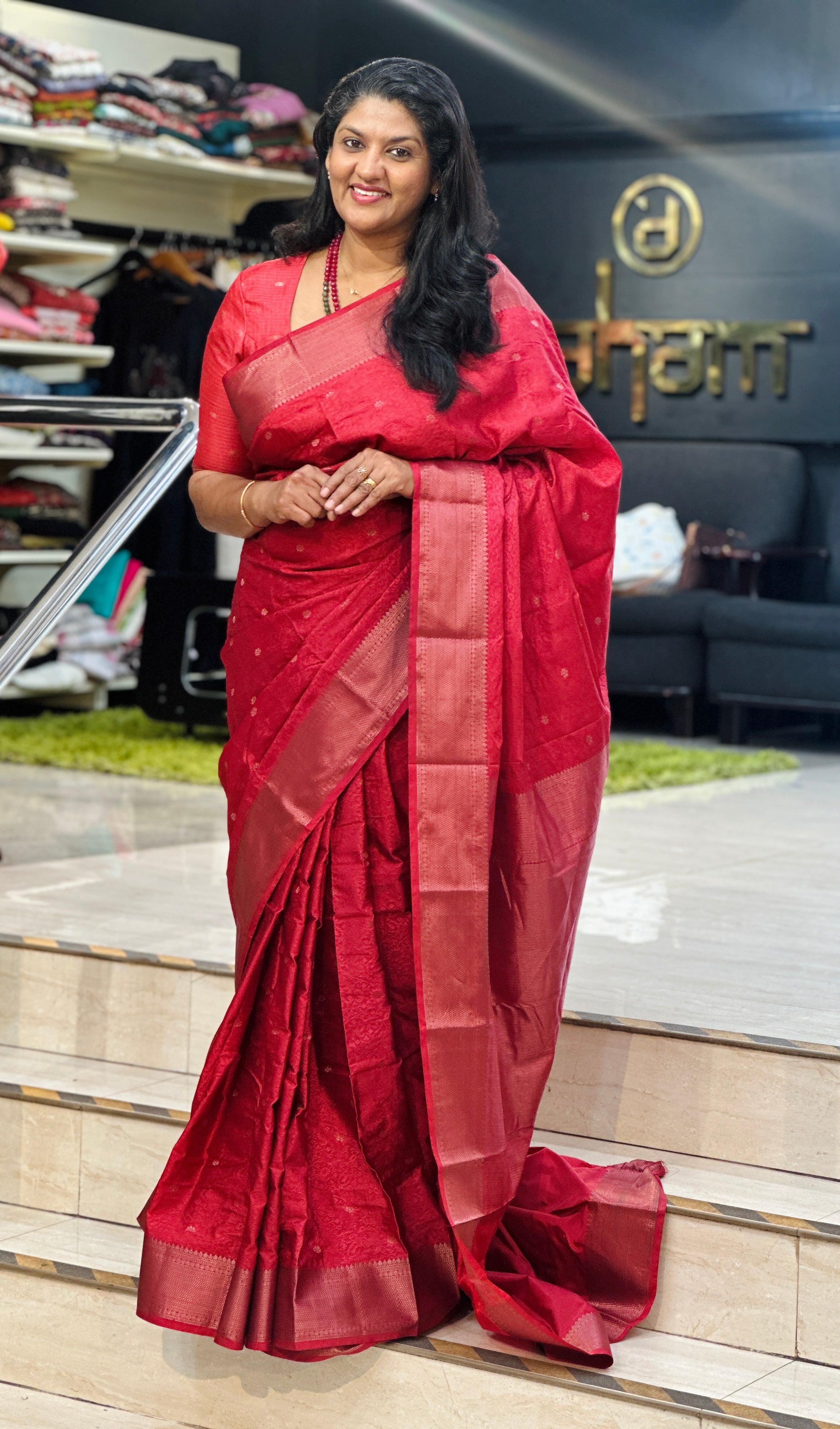 Embossed Woven Pattern Soft Silk Saree | SEN122