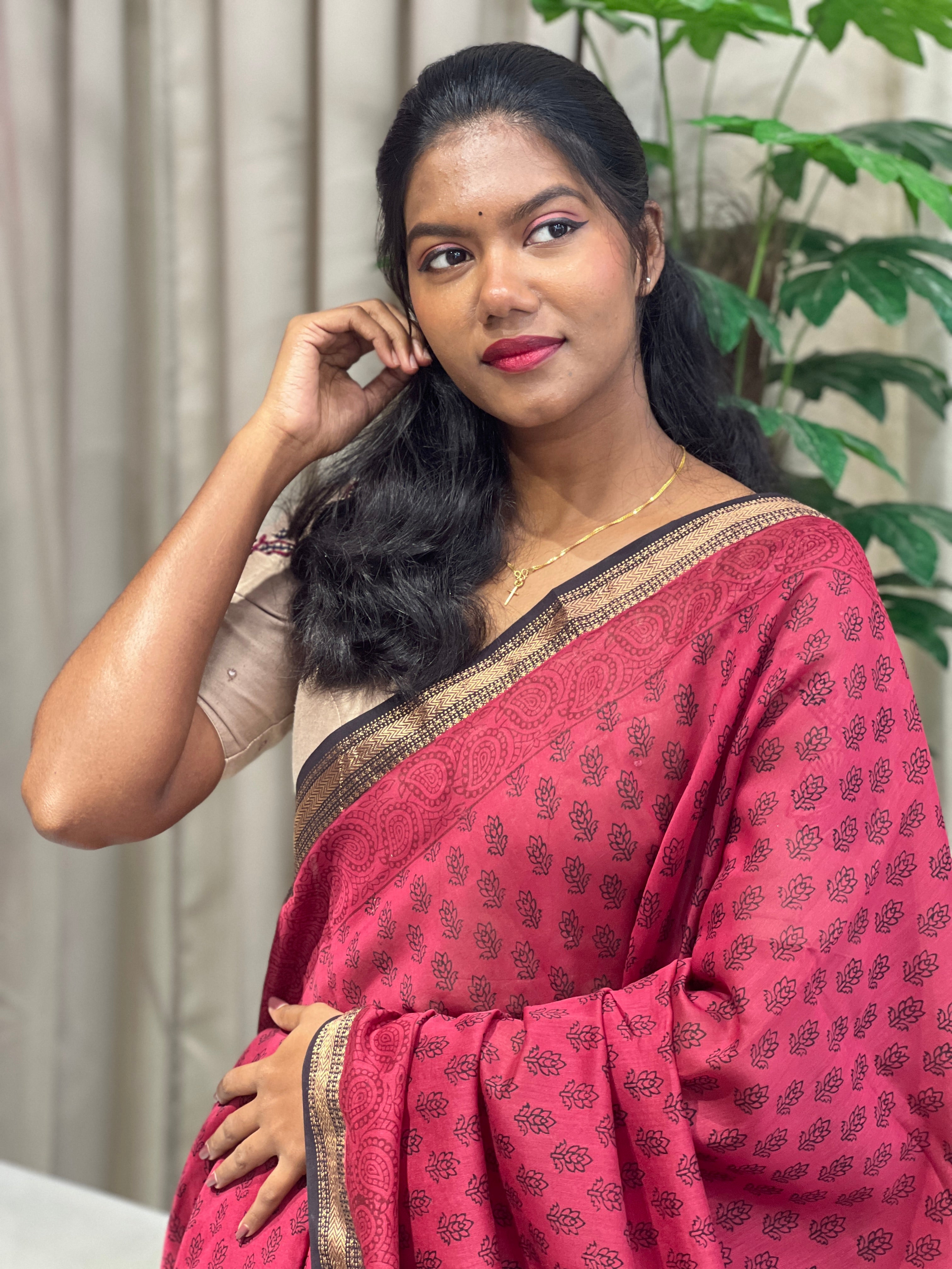 Mangalgiri Border Detailed Chanderi Silk Saree | SVF207