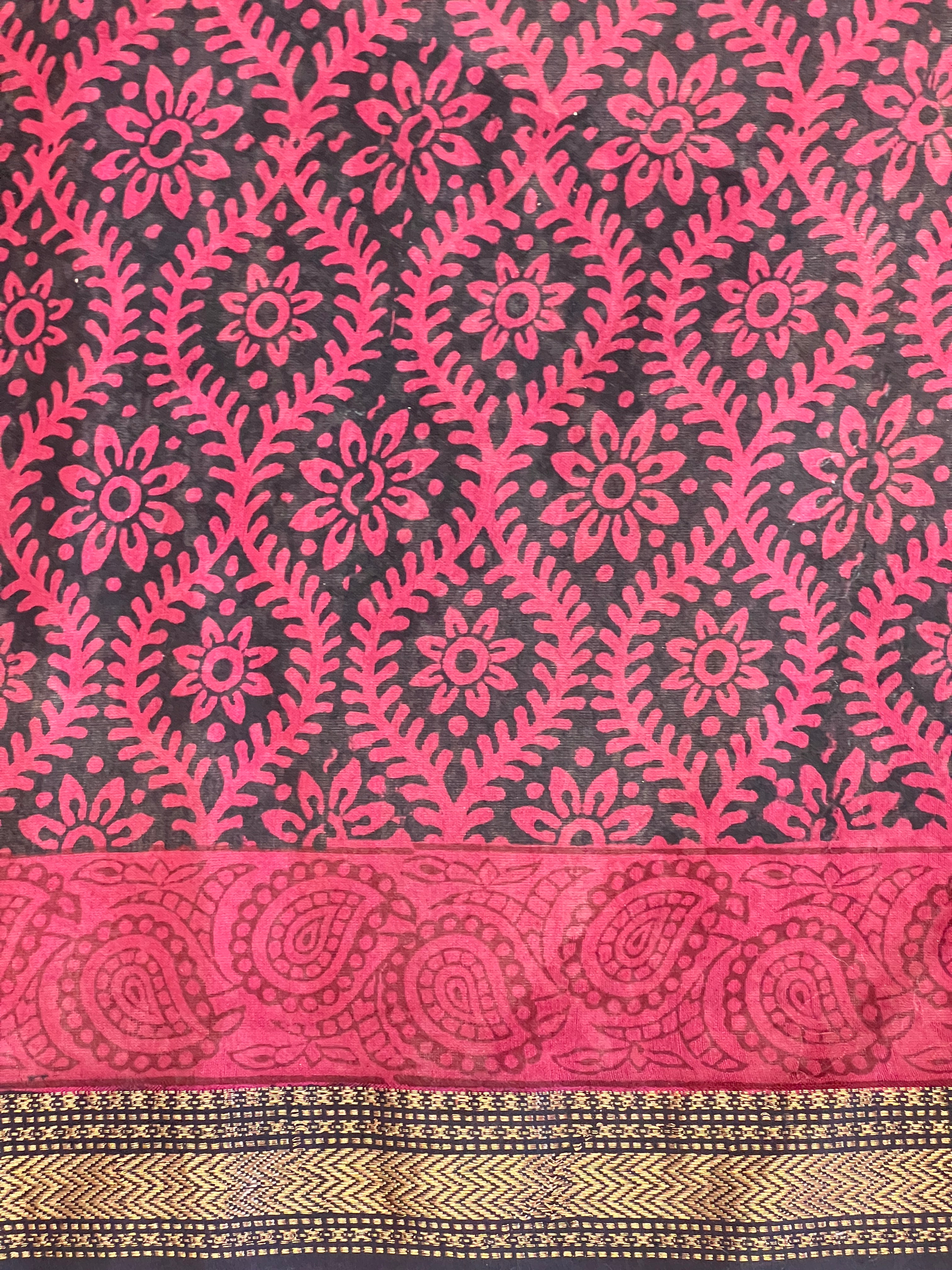 Mangalgiri Border Detailed Chanderi Silk Saree | SVF207