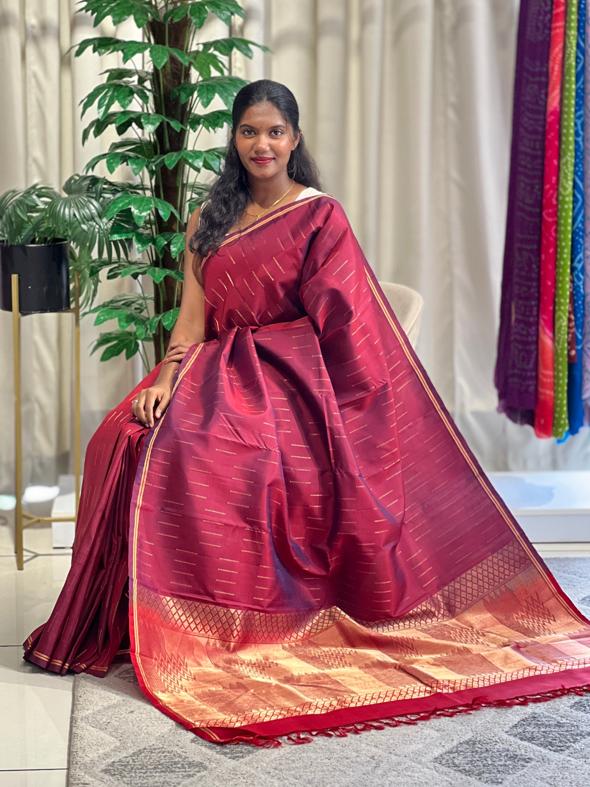 Line Woven Design Soft Silk Saree | SMT188