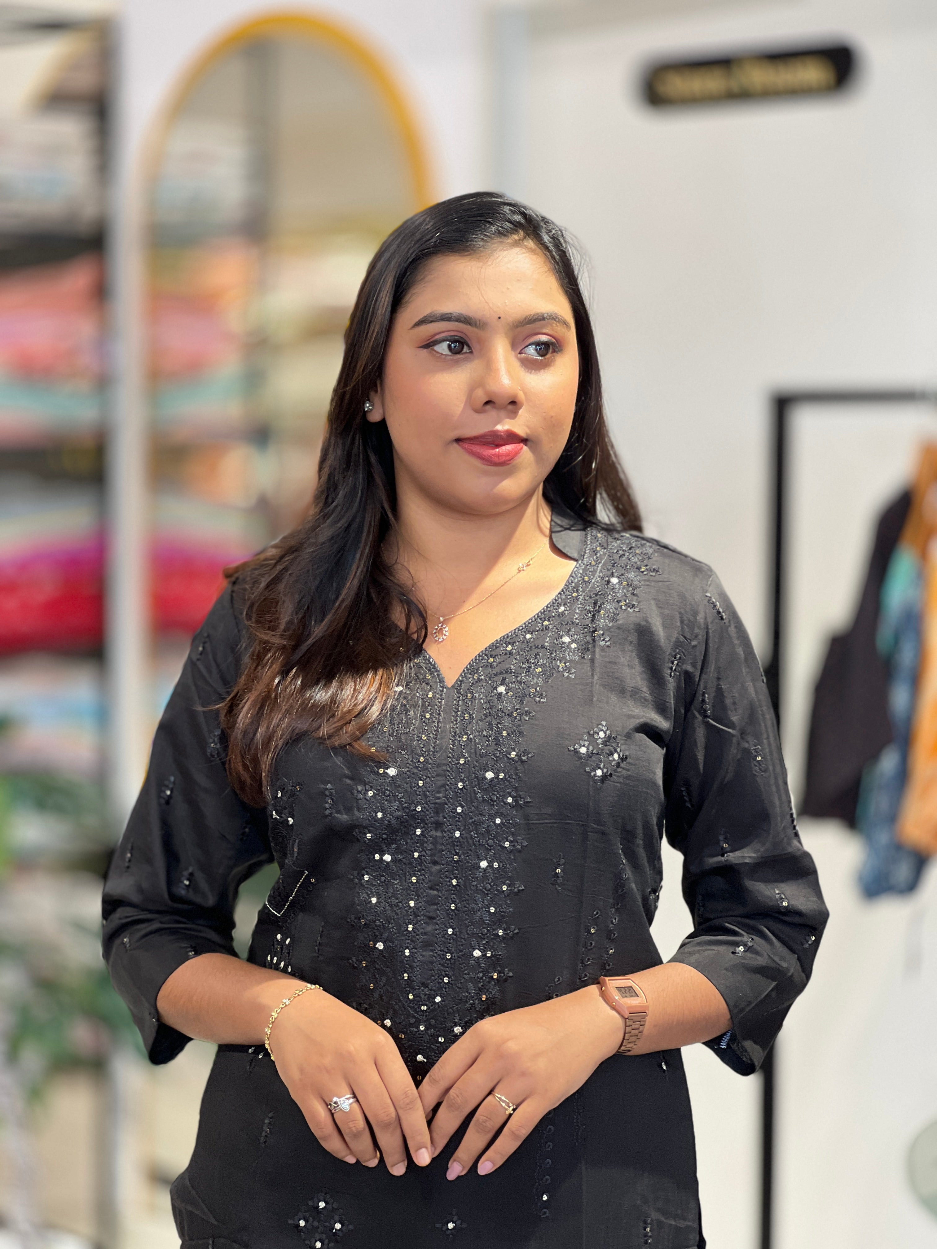 Embroidery Chanderi Kurta | IHP187