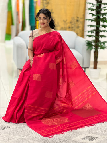 Square Buta Design Semi Silk Saree | KKP125