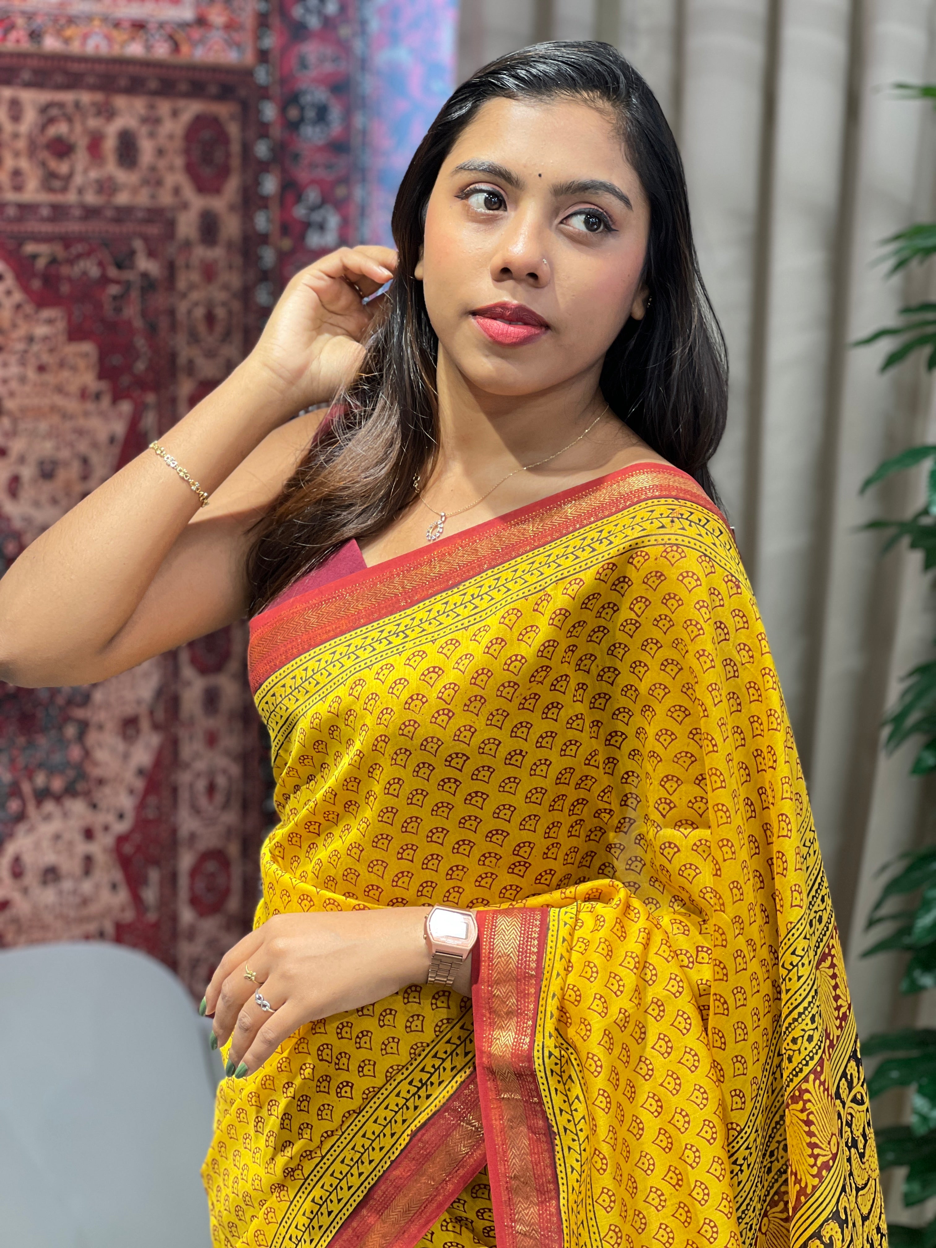 Mangalgiri Border Detailed Chanderi Saree | SVF187