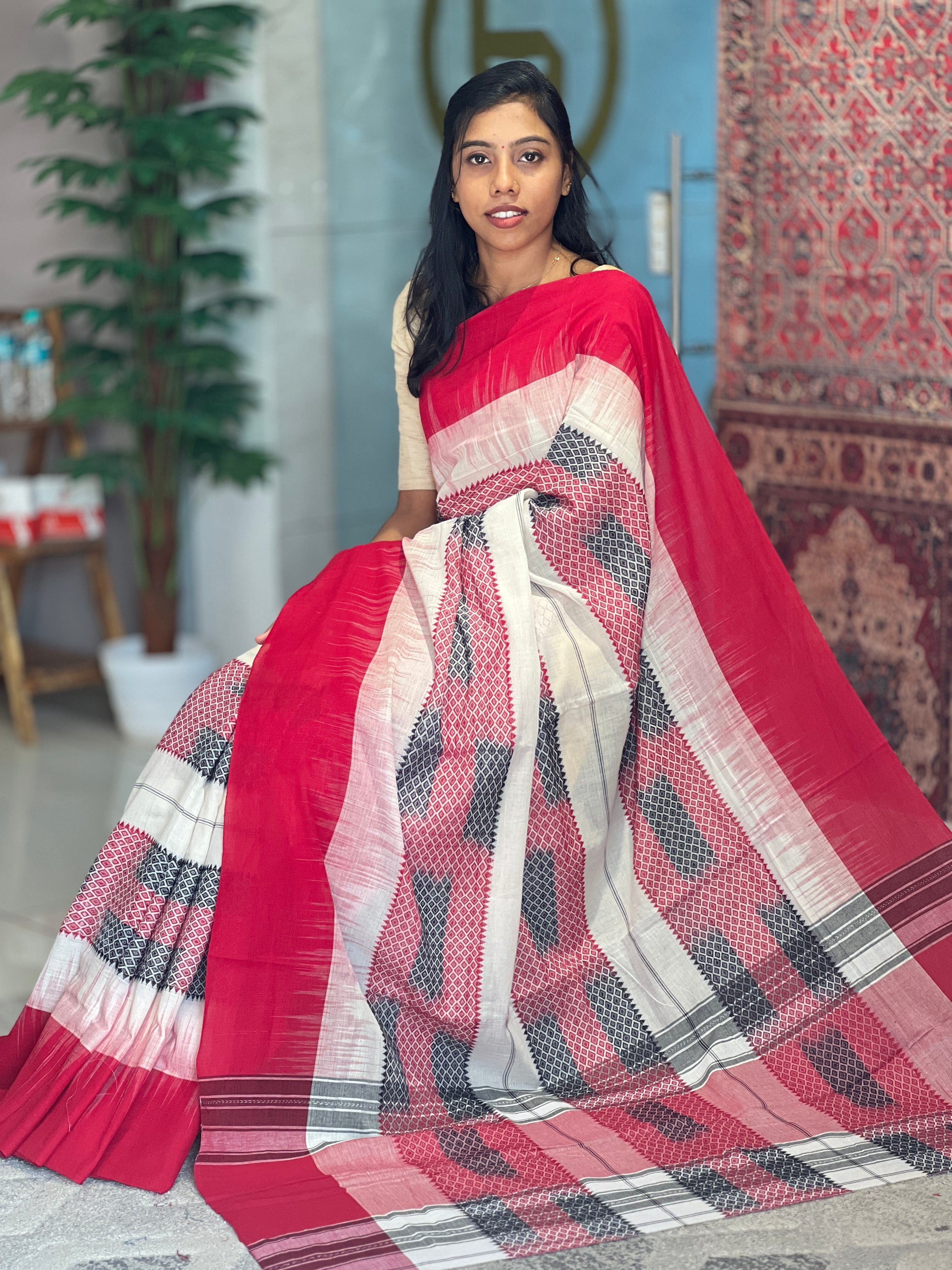 Pochampalli Weaving Patterned Cotton Saree | AYD124