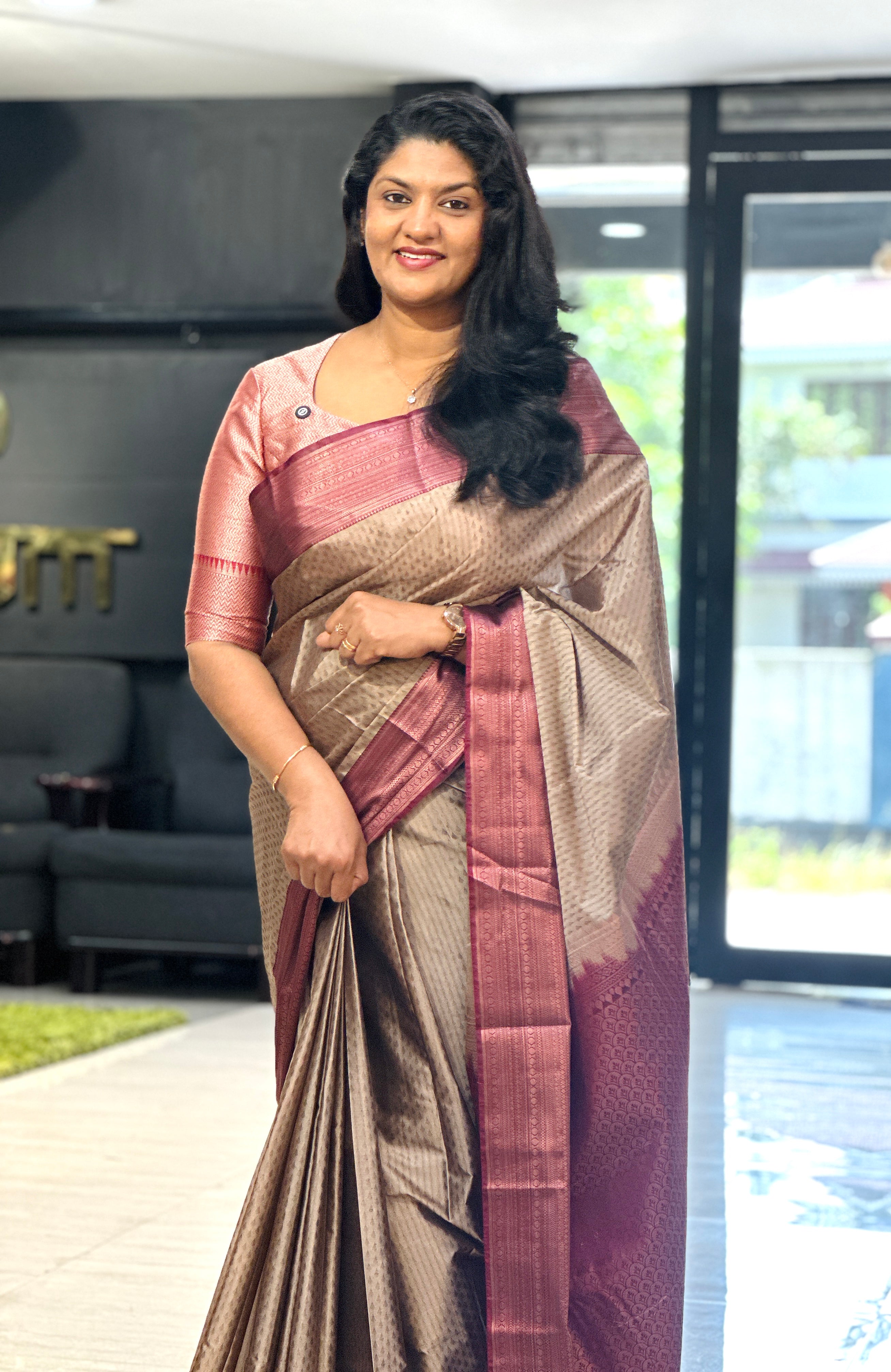 Embossed Woven Pattern Semi Soft Silk Saree | SEN108