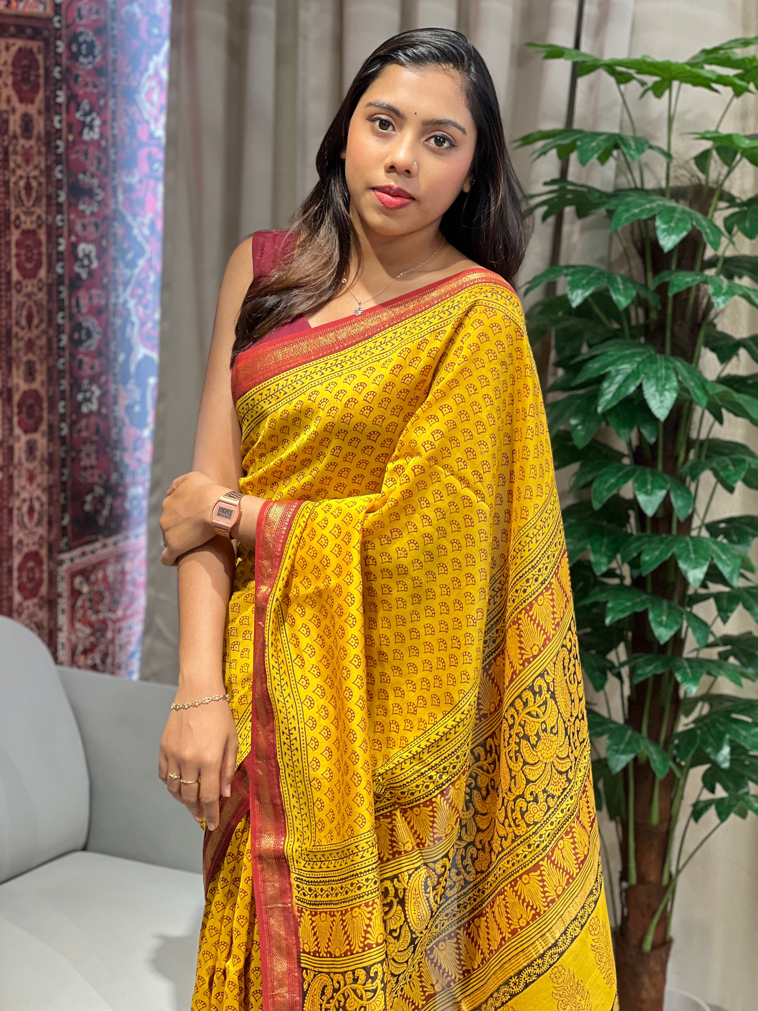 Mangalgiri Border Detailed Chanderi Saree | SVF187