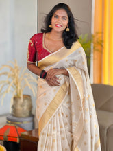 Zari Butta Weaved Semi Silk Saree | HT193