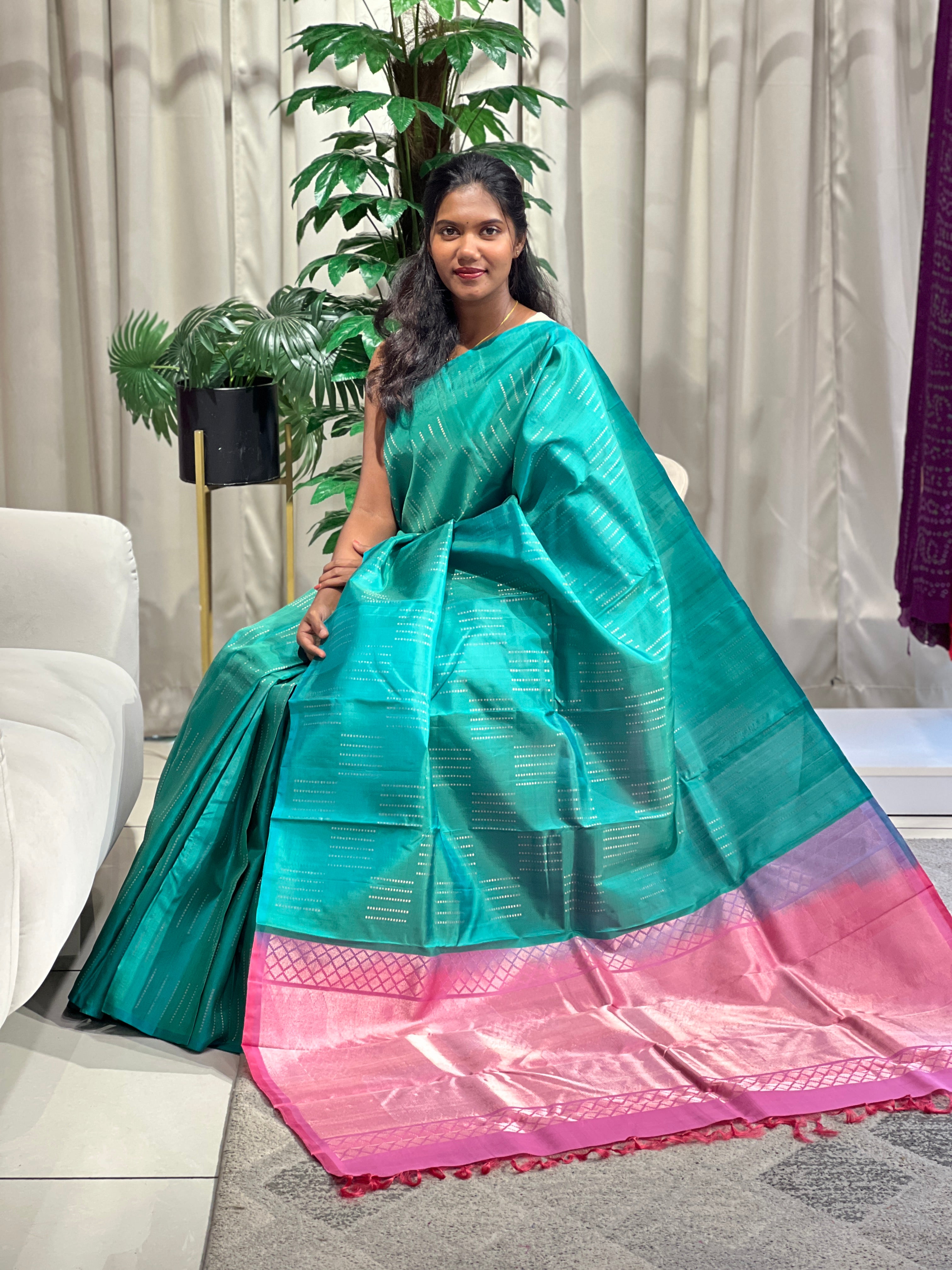 Line Woven Design Soft Silk Saree | SMT193