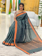 Copper Zari Border Patterned Semi Silk Saree | KT170