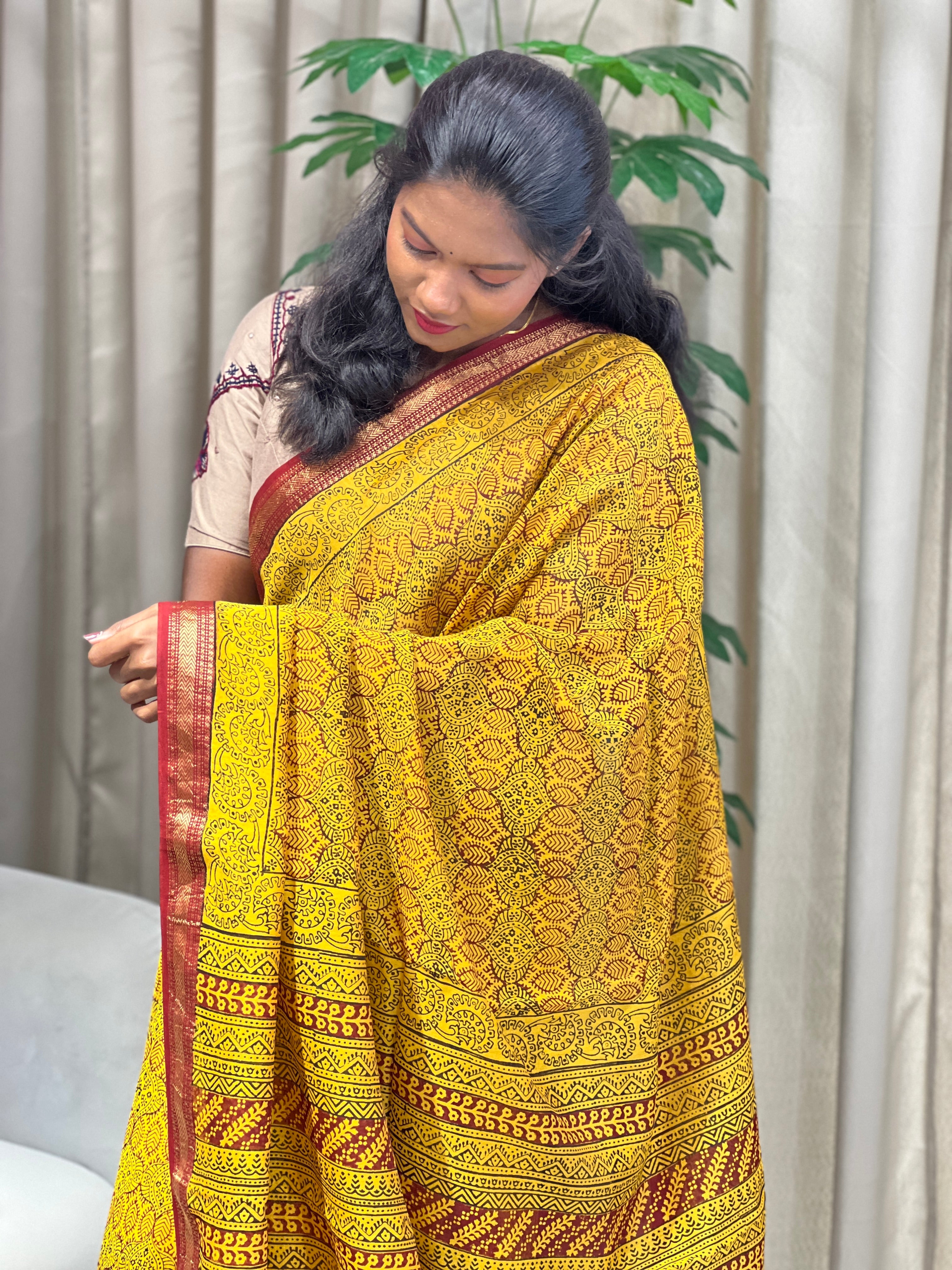 Mangalgiri Border Detailed Chanderi Saree |SVF190