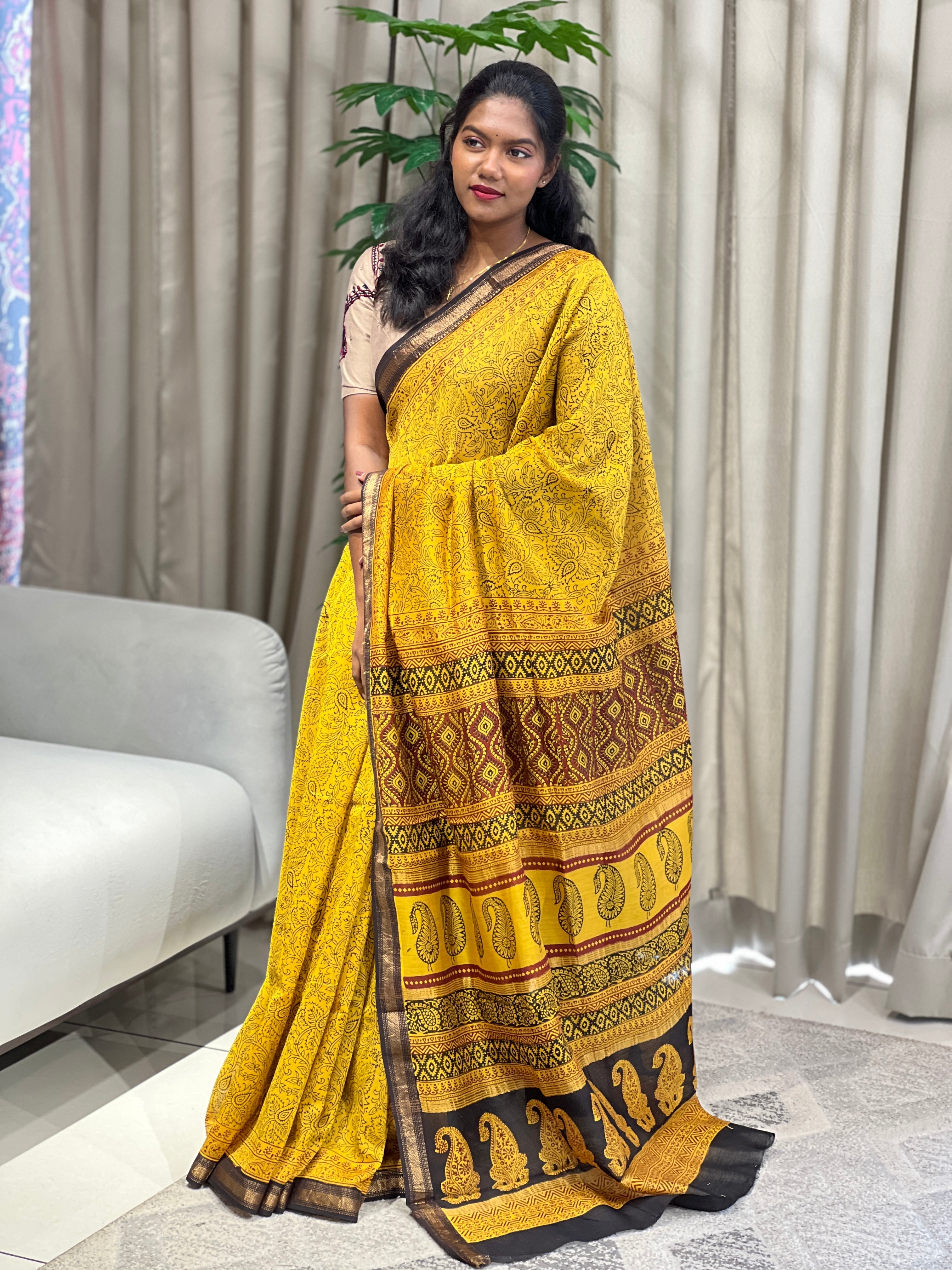 Mangalgiri Border Detailed Chanderi Saree | SVF191