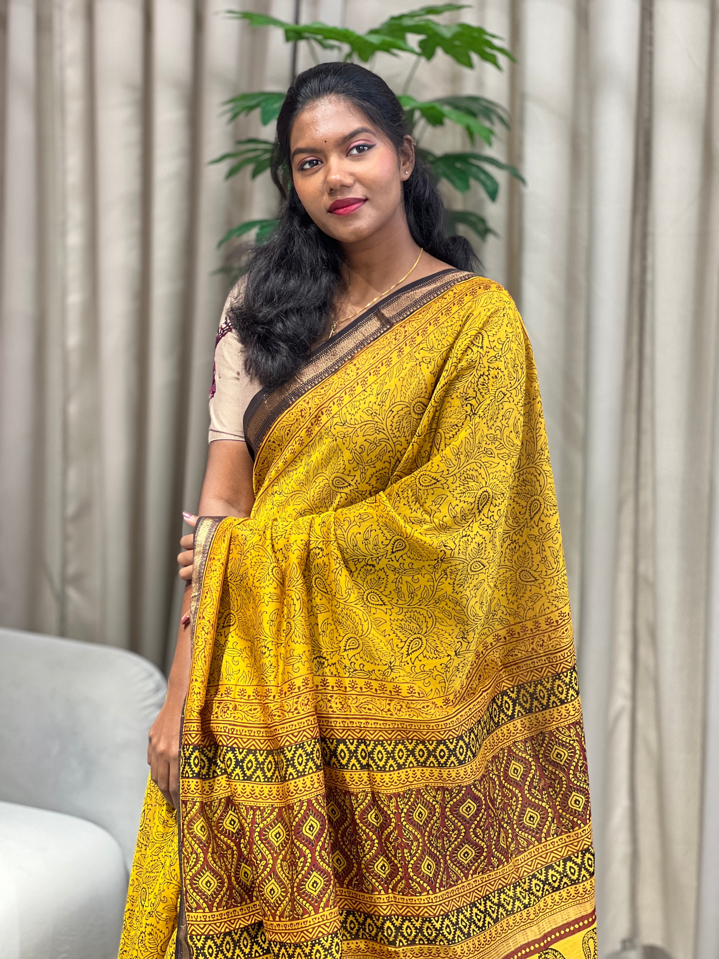 Mangalgiri Border Detailed Chanderi Saree | SVF191