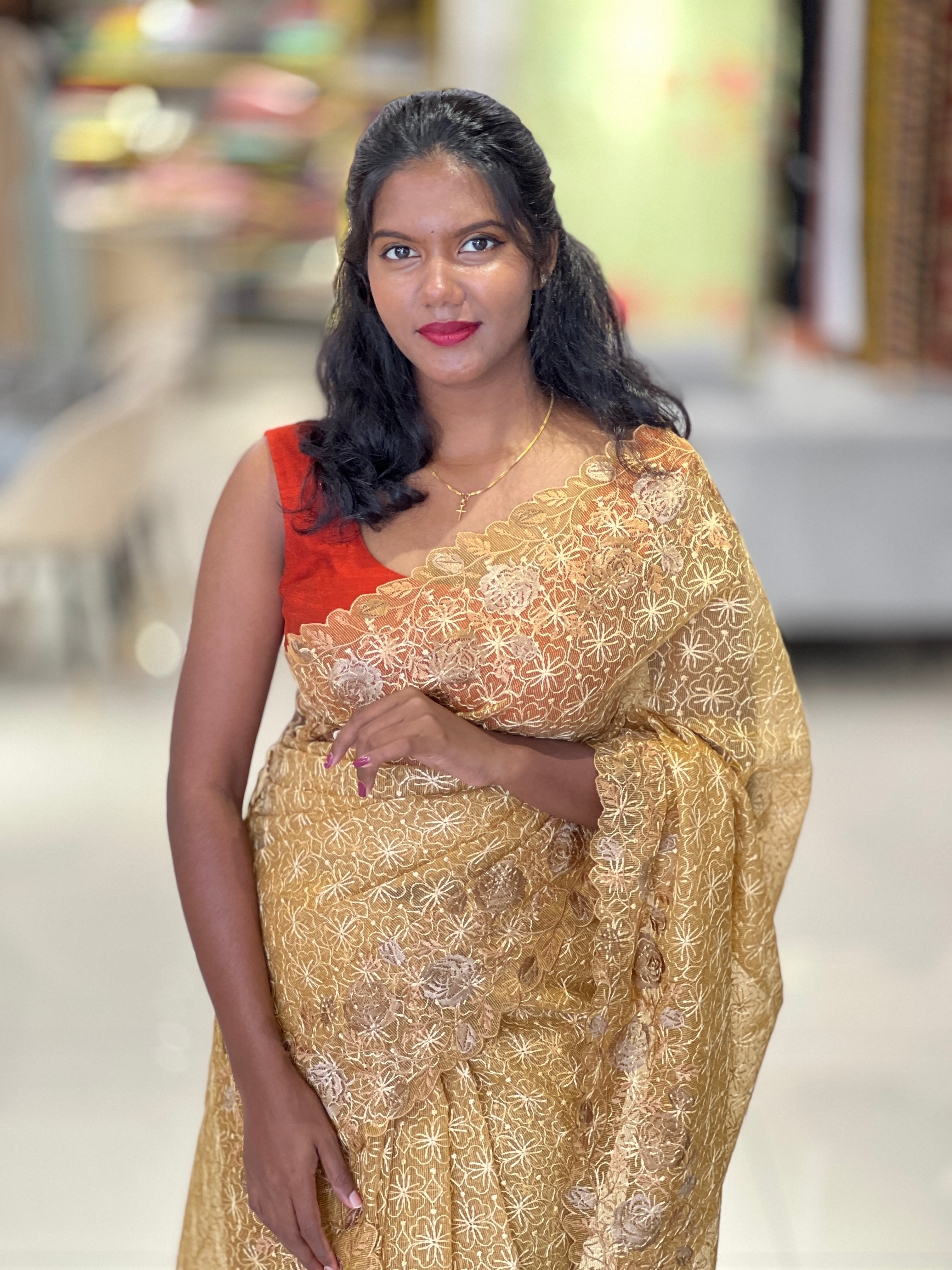 Machine Embroidery Detailed Tepchi Kota Saree | PNS275