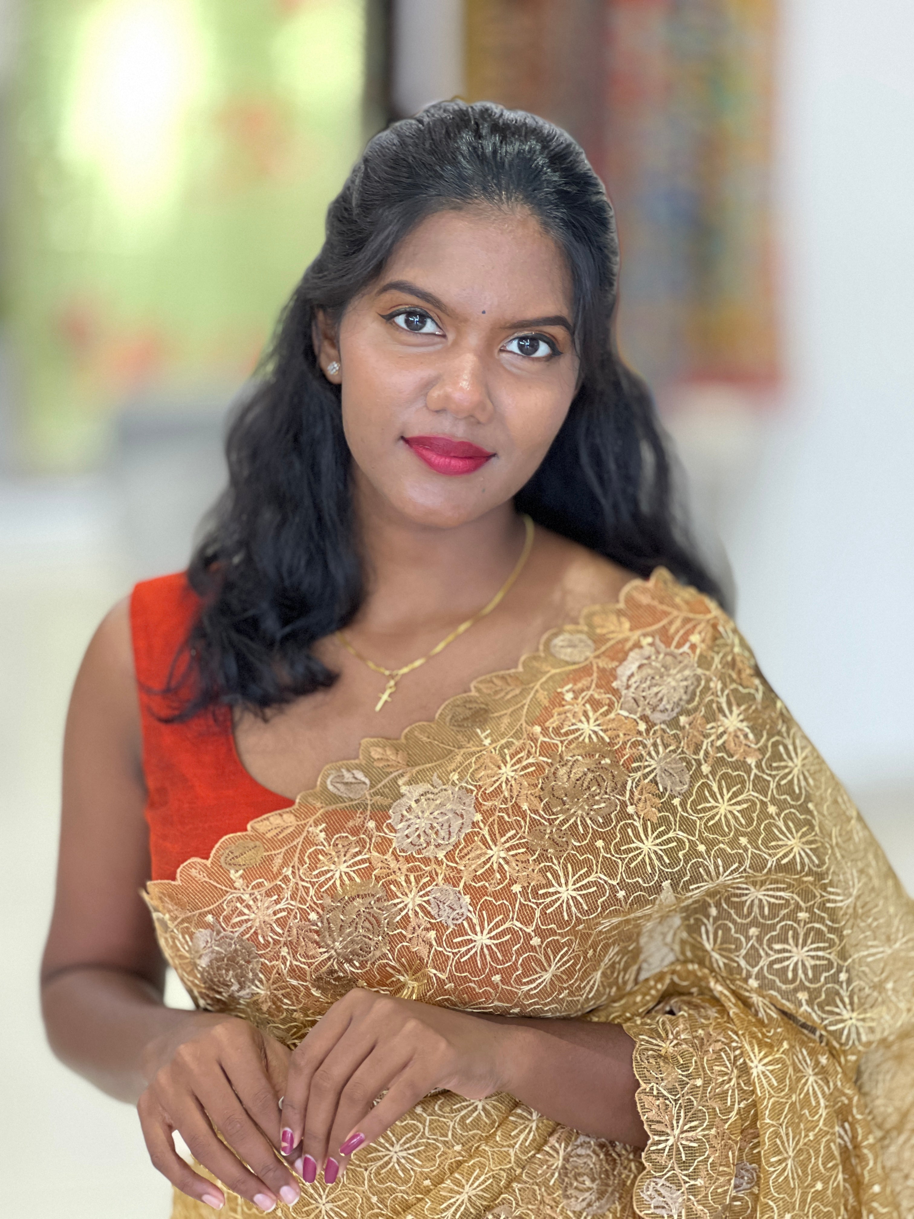 Machine Embroidery Detailed Tepchi Kota Saree | PNS275