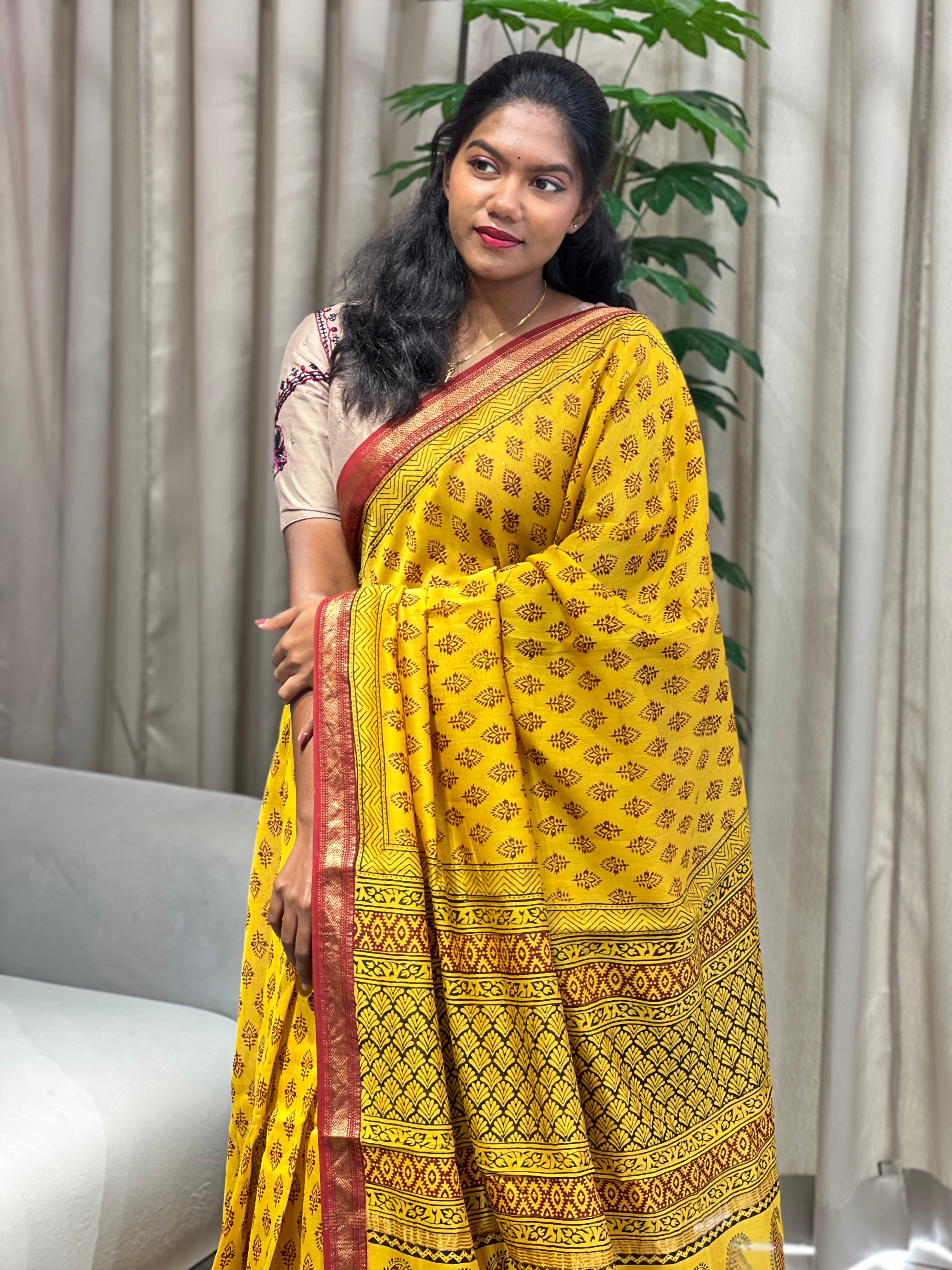 Mangalgiri Border Detailed Chanderi Saree | SVF188