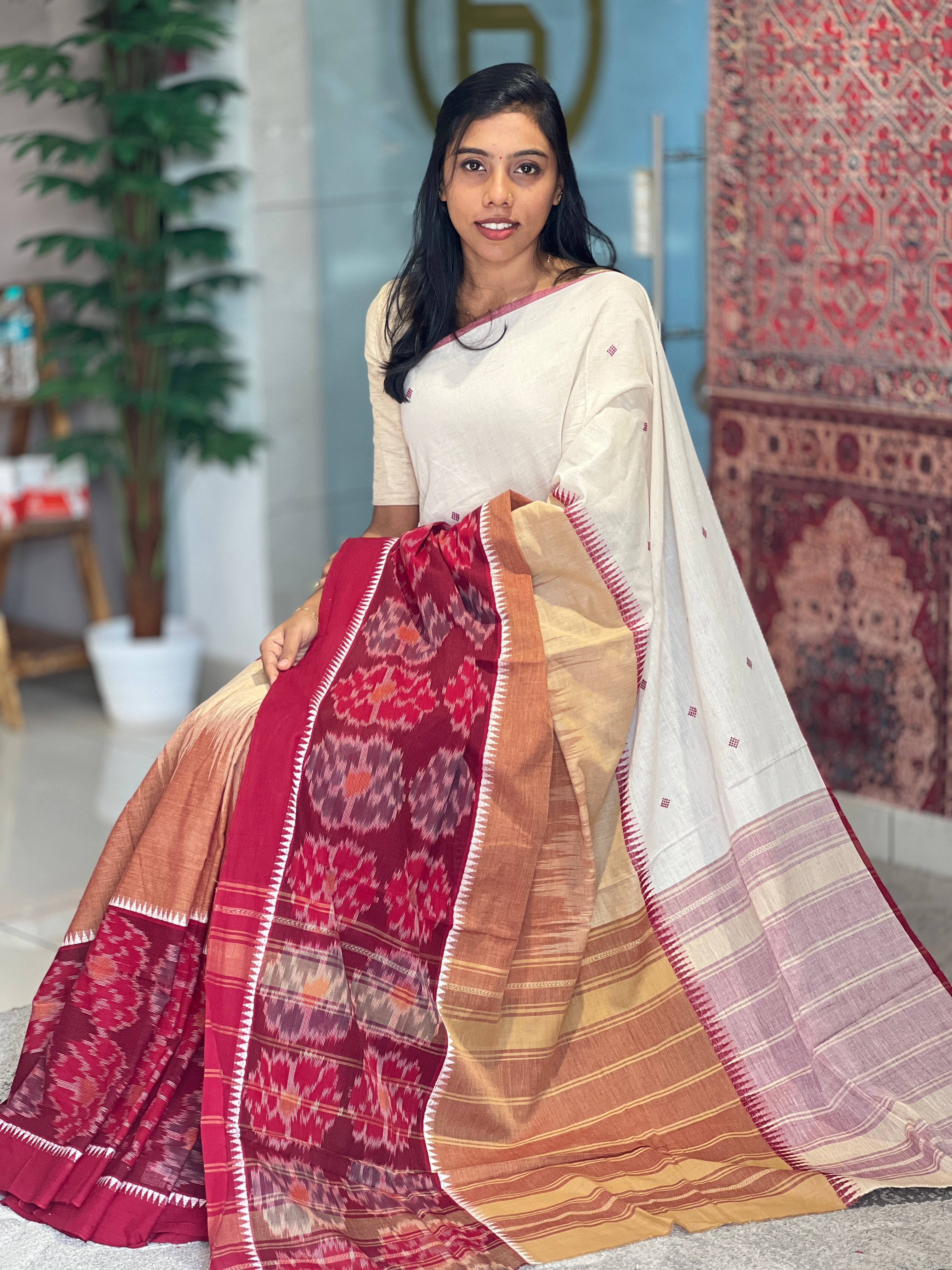 Pochampalli Weaving Patterned Cotton Saree | AYD127