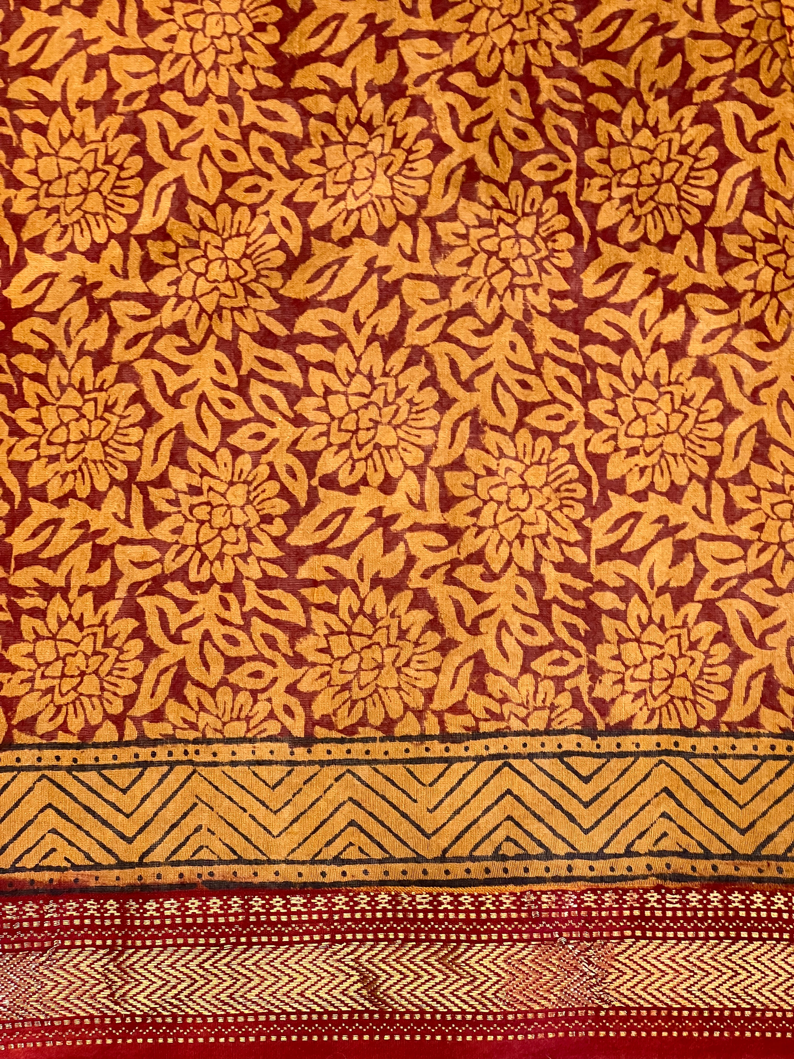 Hand Block Printed Chanderi Silk Saree | SVF193