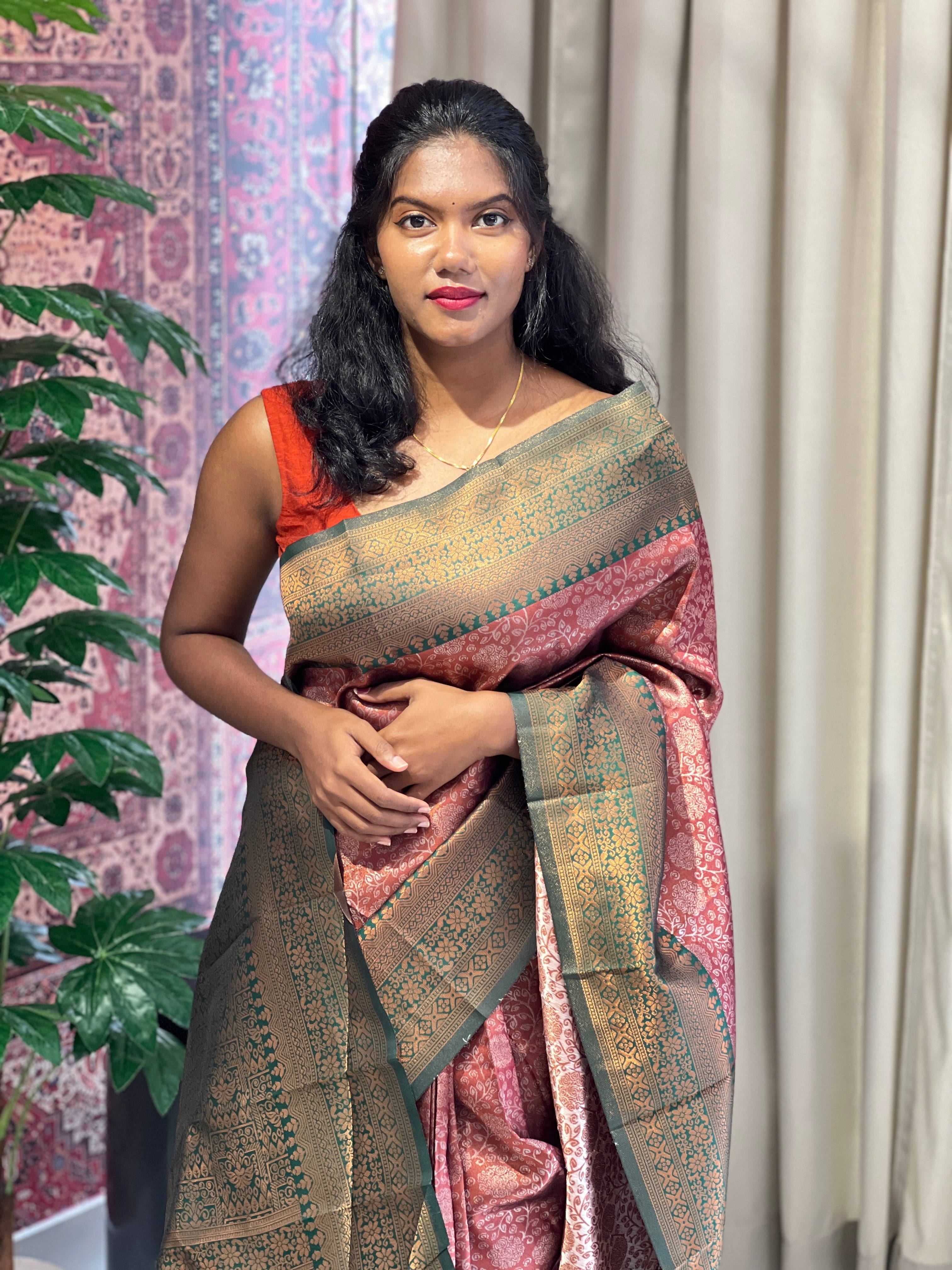 Silver Zari Woven Semi Silk Saree | RMP133