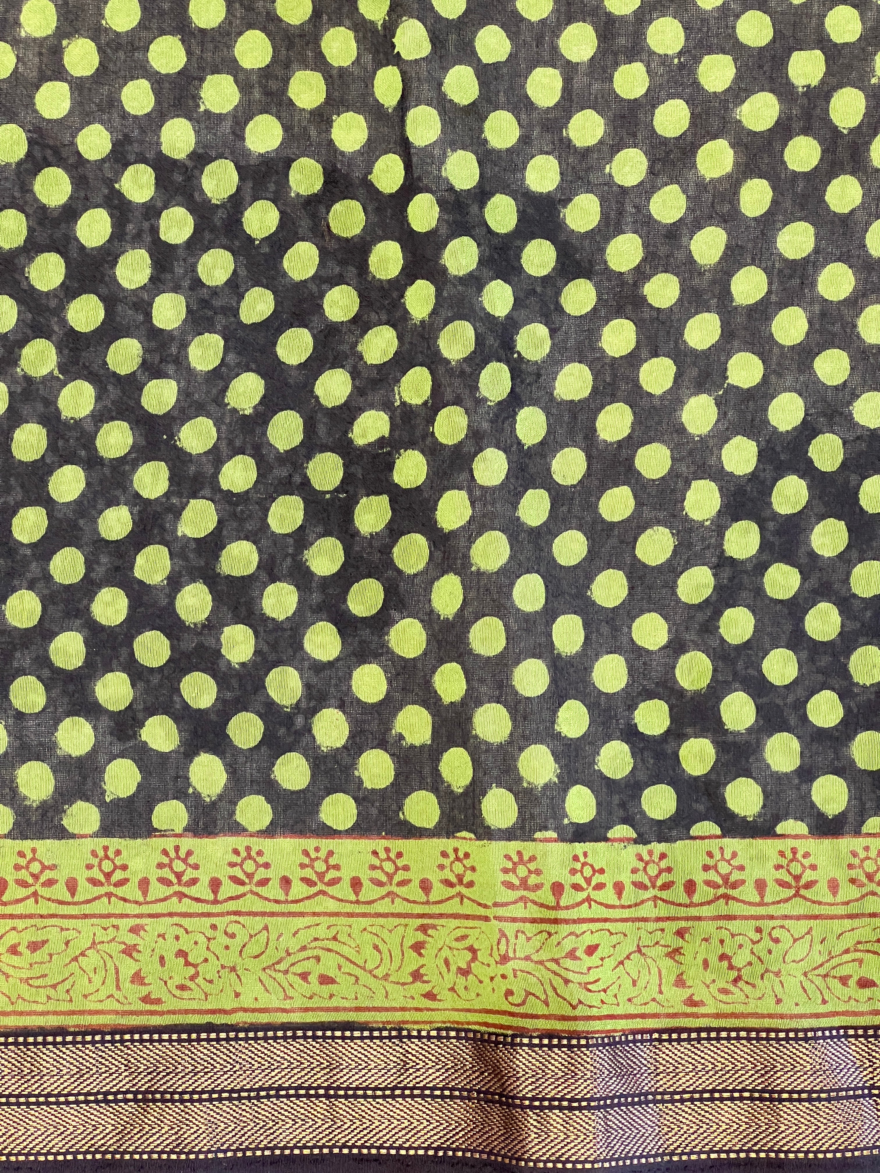 Hand Block Printed Chanderi Silk Saree | SVF196