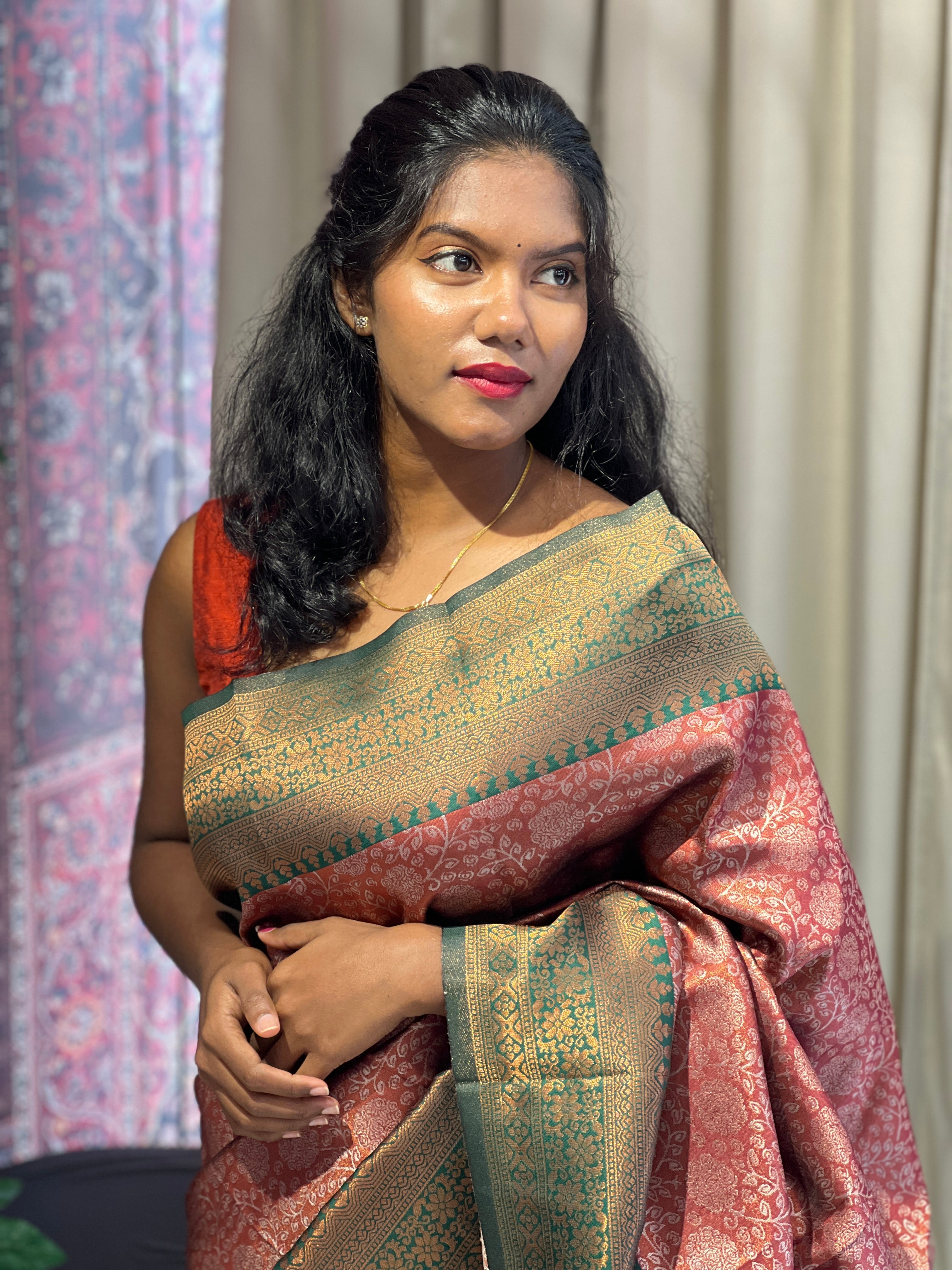 Silver Zari Woven Semi Silk Saree | RMP133
