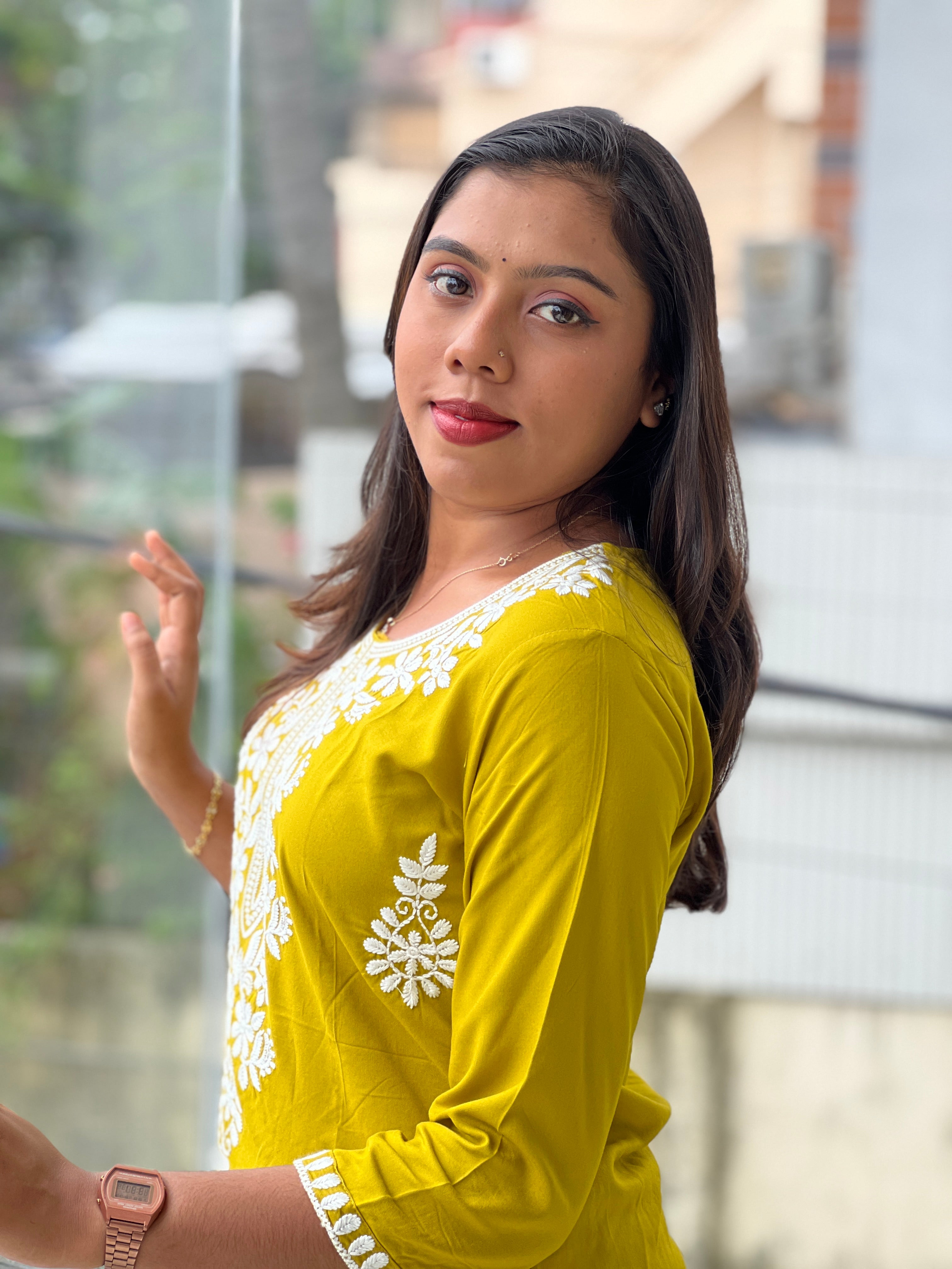 Machine Embroidered Cotton Kurta | FW396