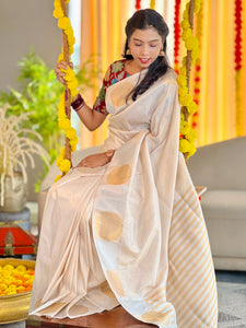 Circular Pattern Tissue Saree | HT103