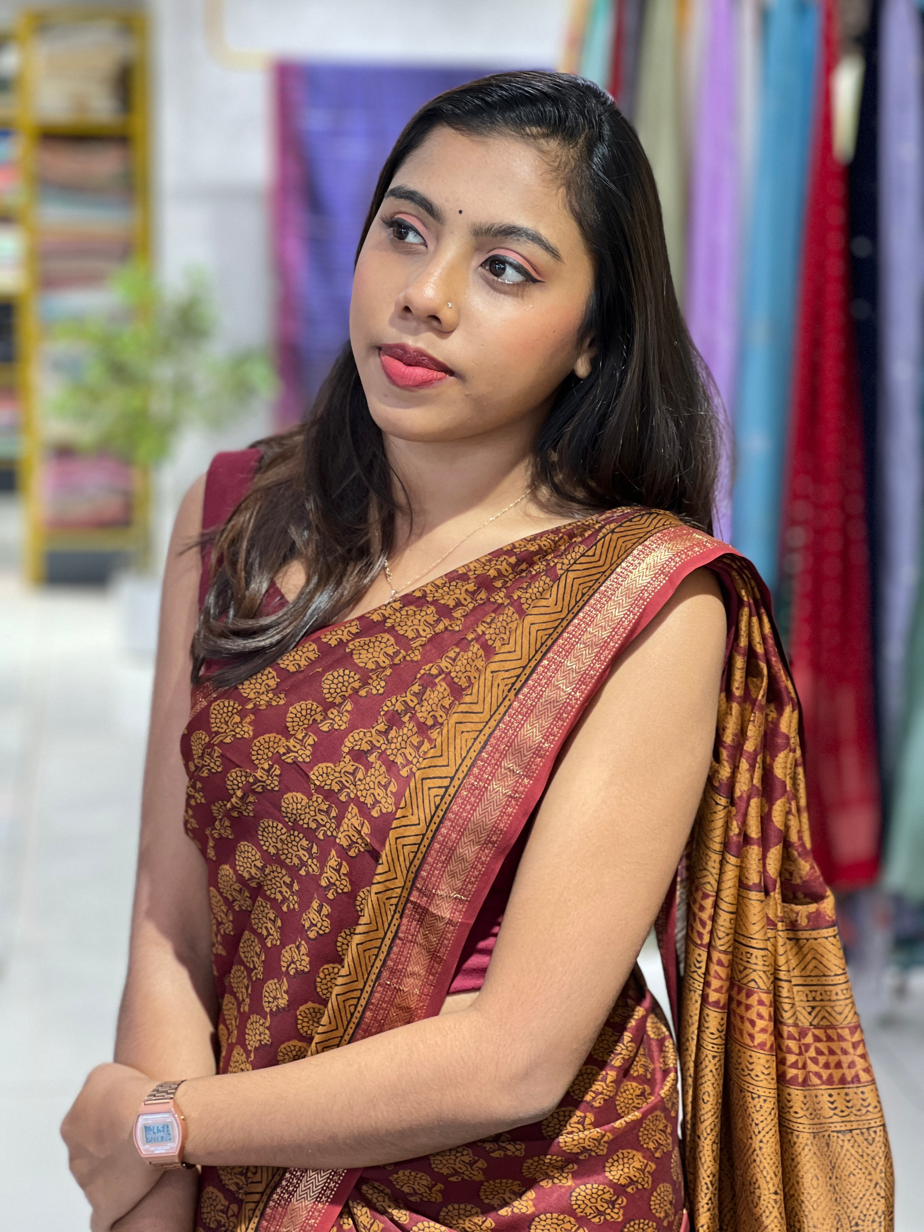 Mangalgiri Border Detailed Chanderi Saree | SVF198