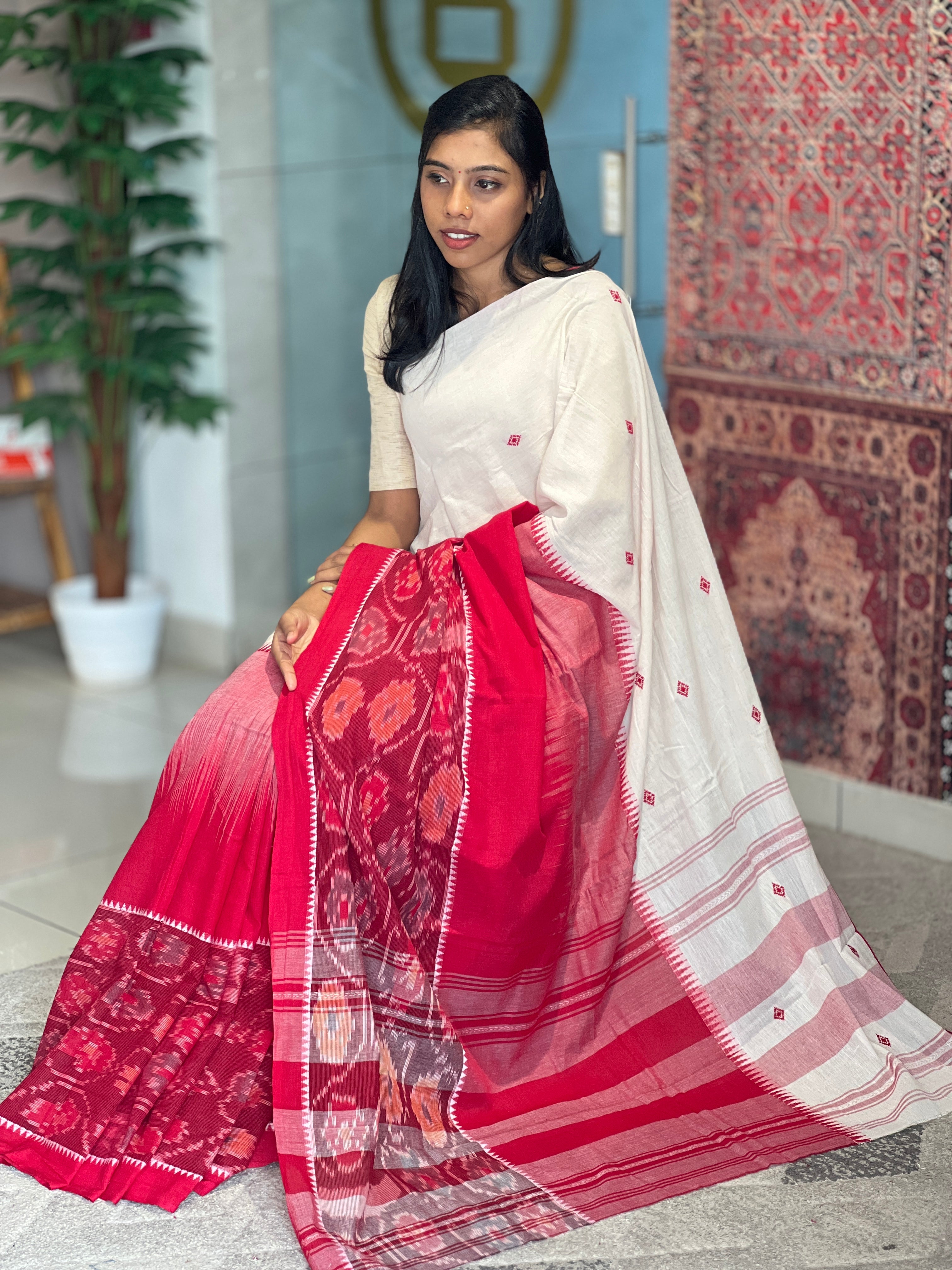 Pochampalli Weaving Patterned Cotton Saree | AYD129