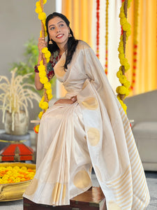 Circular Pattern Tissue Saree | HT103