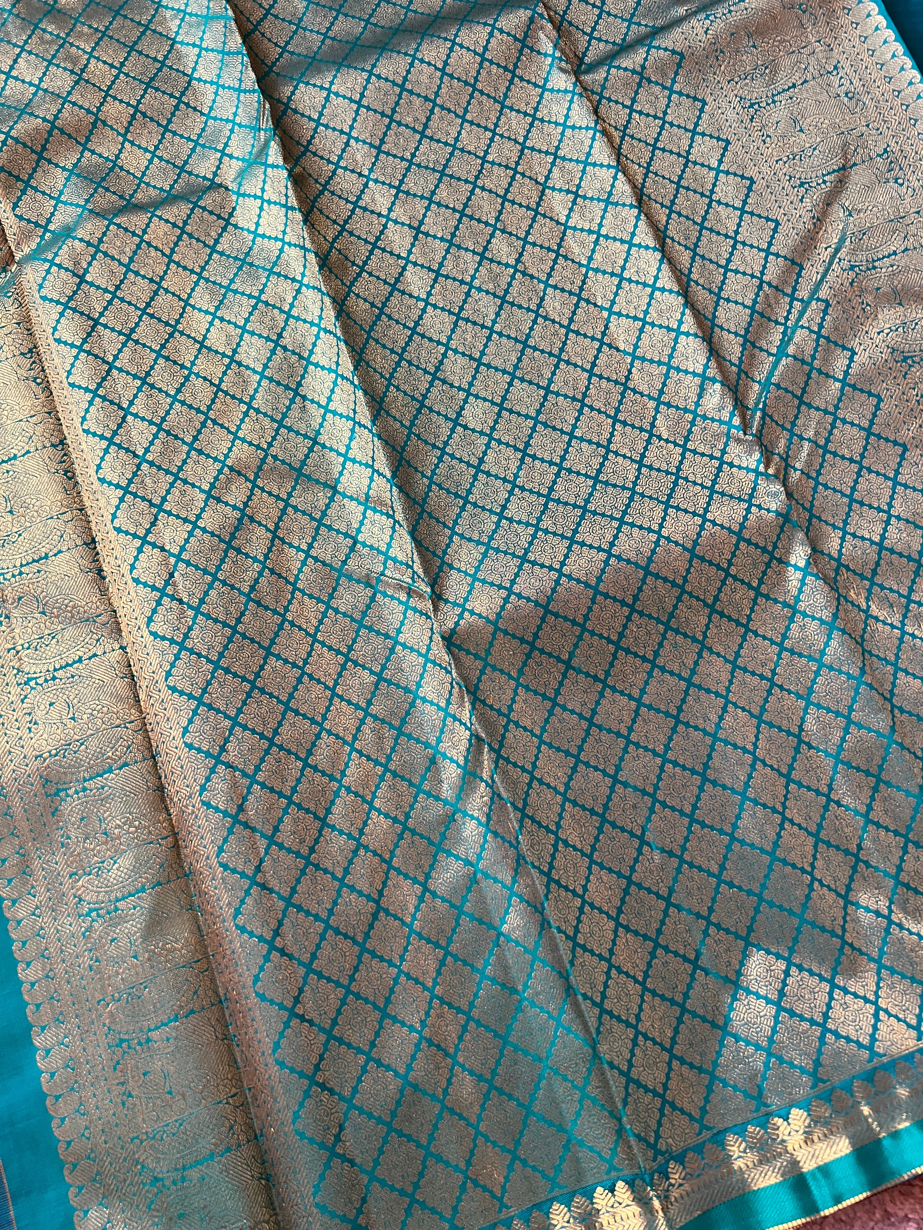 Kolam Designed Handloom Kanchipuram Saree | OM203