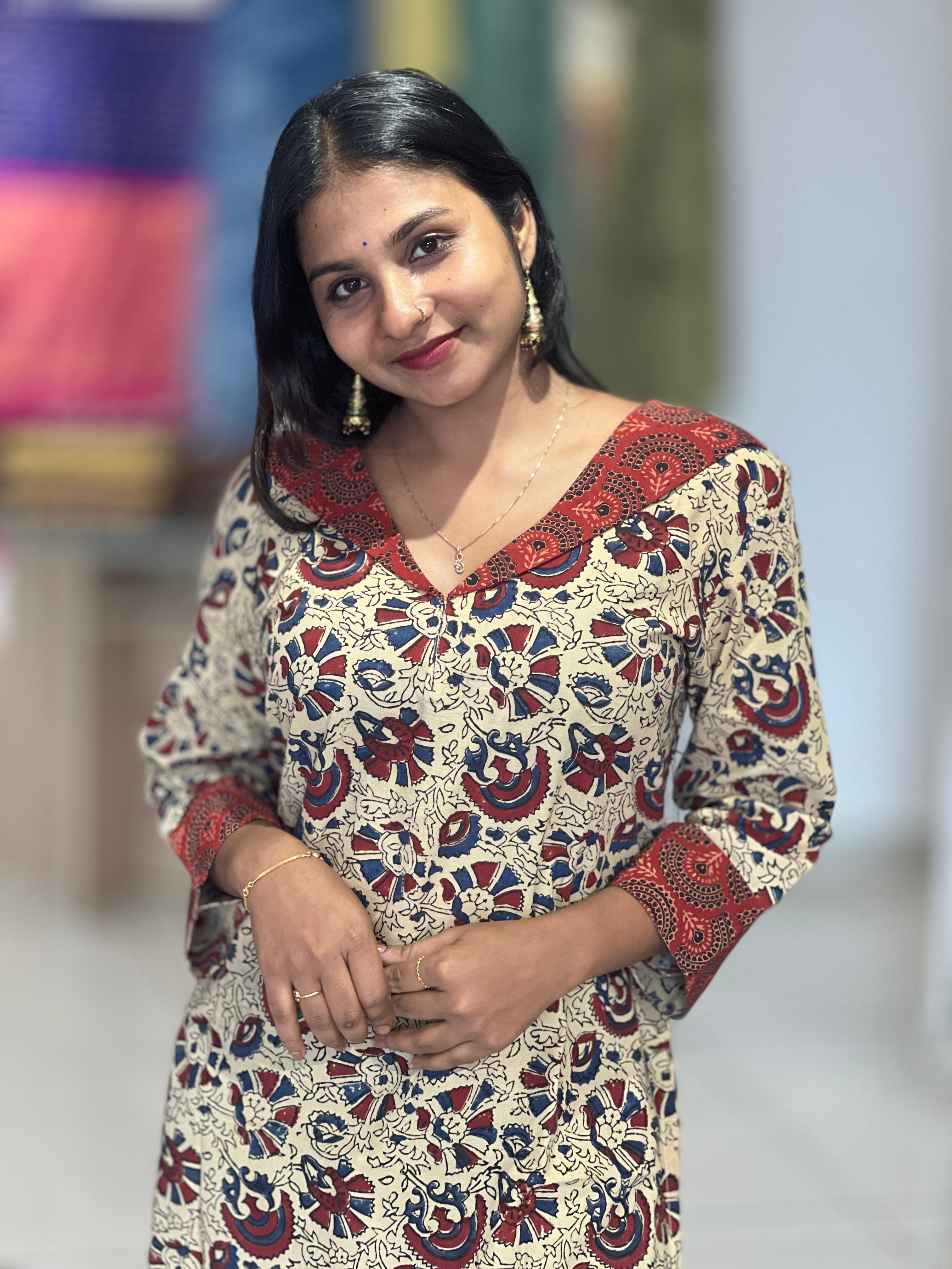 Floral Printed Cotton Kurta | DNT266