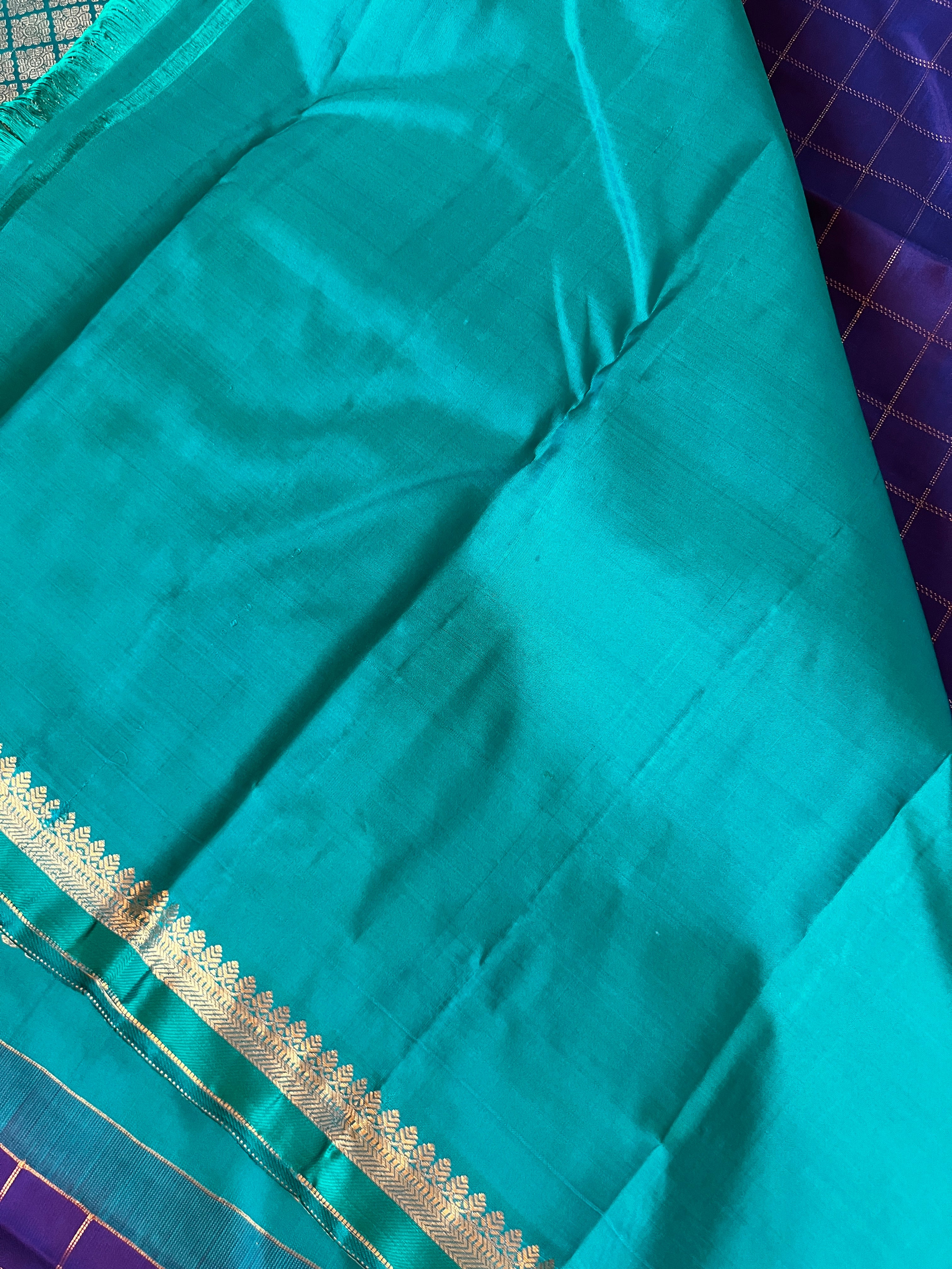 Kolam Designed Handloom Kanchipuram Saree | OM203