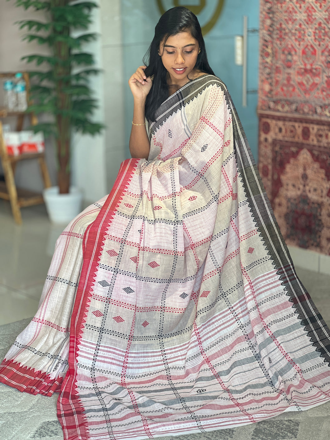 Pochampalli Weaving Patterned Cotton Saree | AYD126