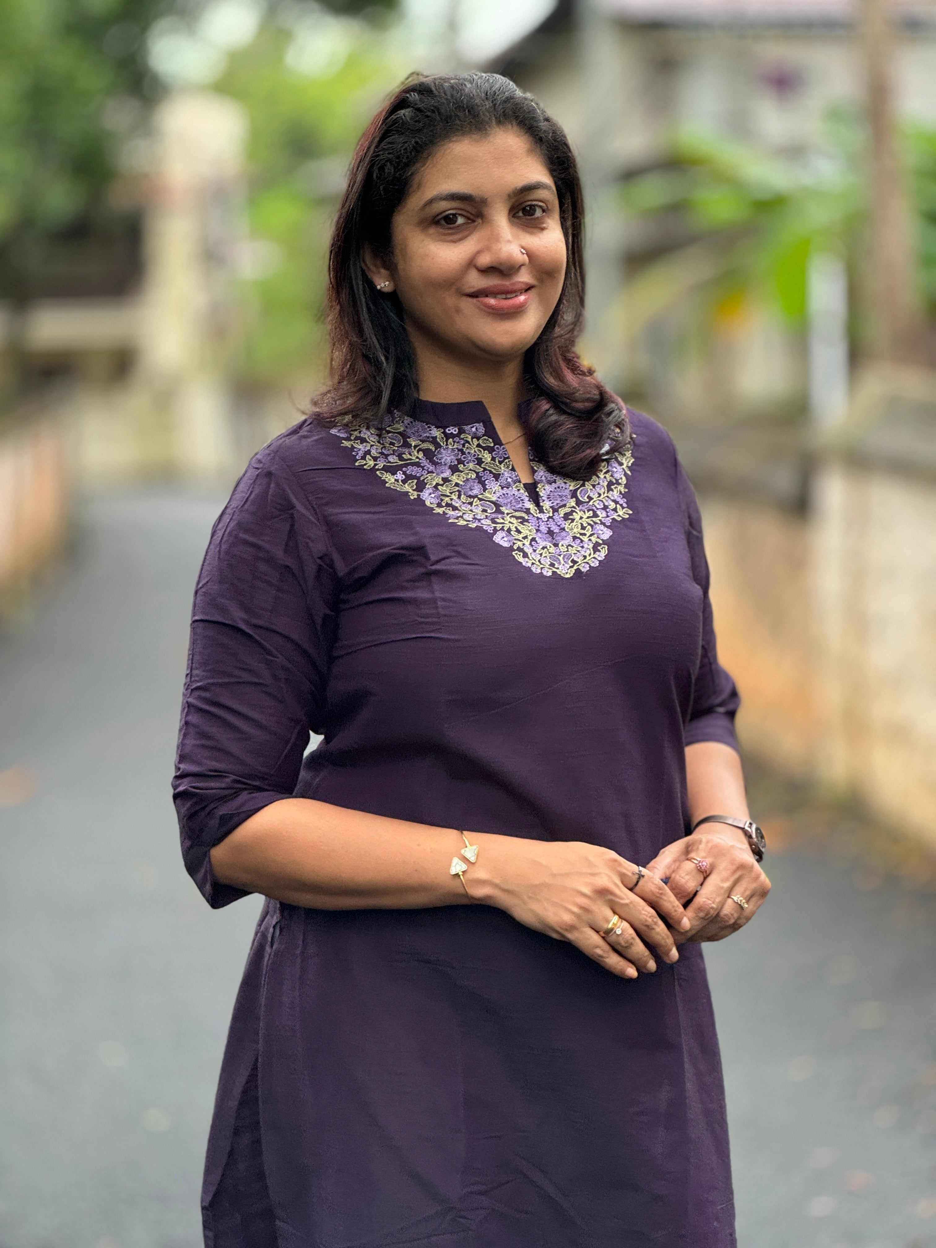 Yoke Embroidery Slub Cotton Silk Kurta | RGA248
