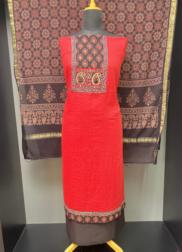 Ajrak Print & Kantha Detailed Cotton Salwar Set | SW2024