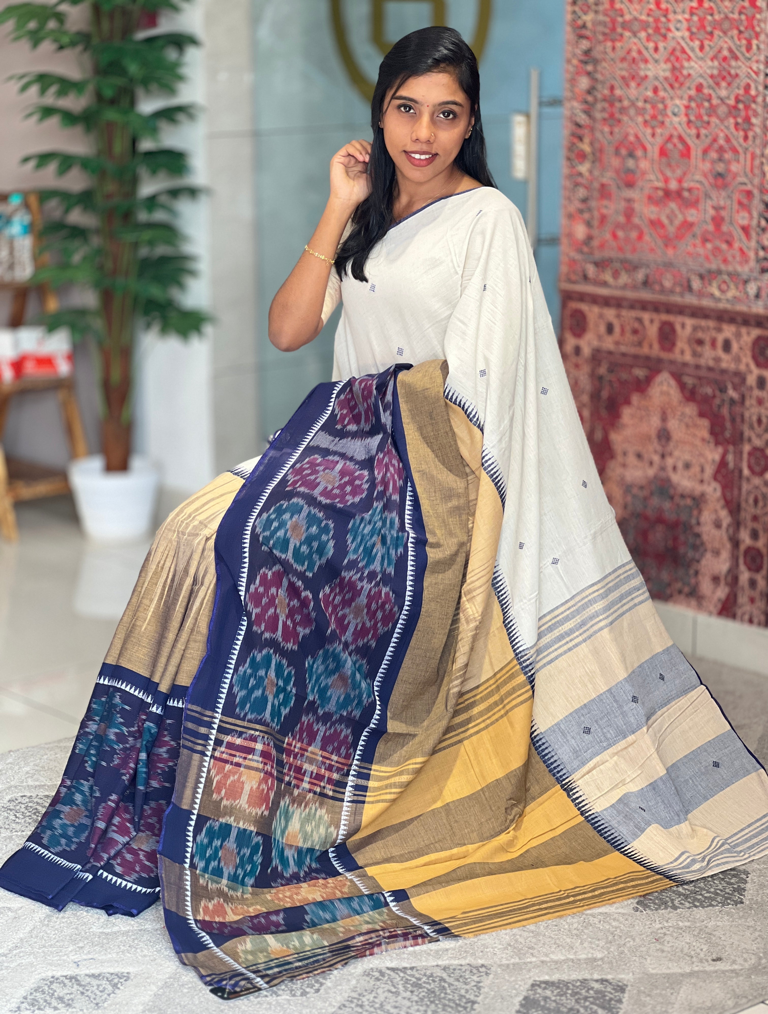 Pochampalli Weaving Patterned Cotton Saree | AYD125