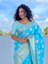 Banarasi Weaving Design Silk Linen Saree | TH103