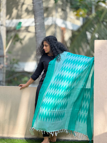 Ikath Weaving Pattern Linen Finish Dupatta | AHD1157