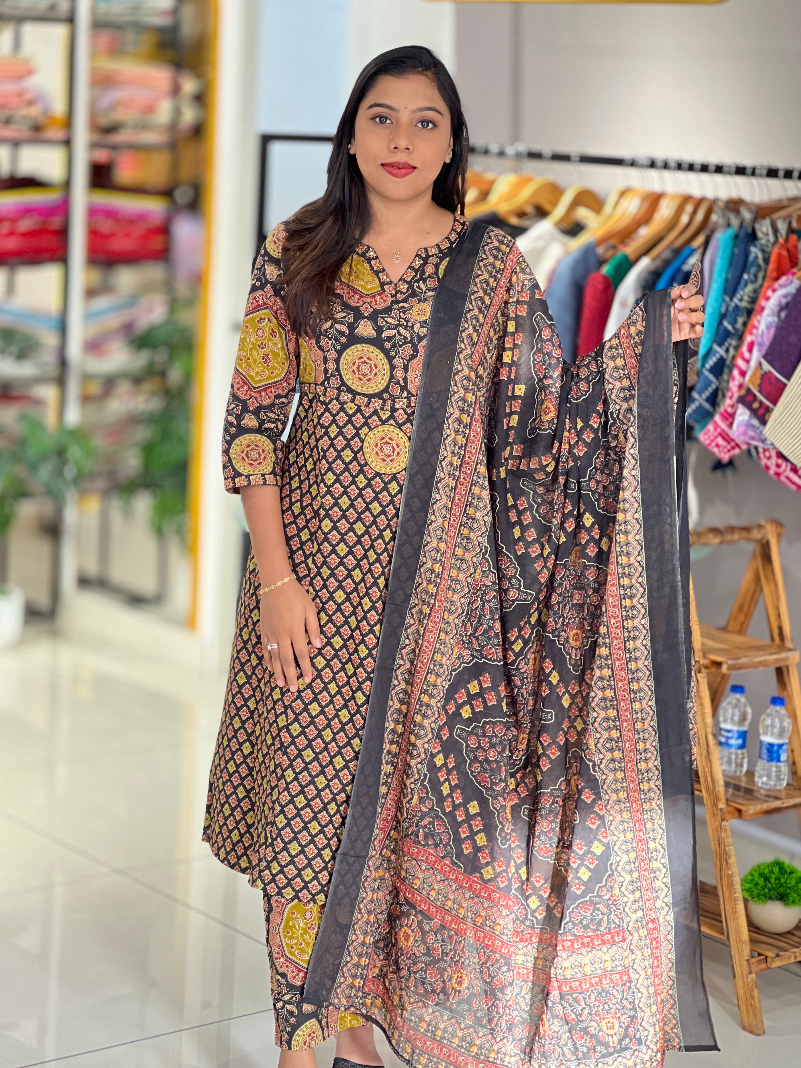 Printed Pattern Cotton Kurta Set | NCF351