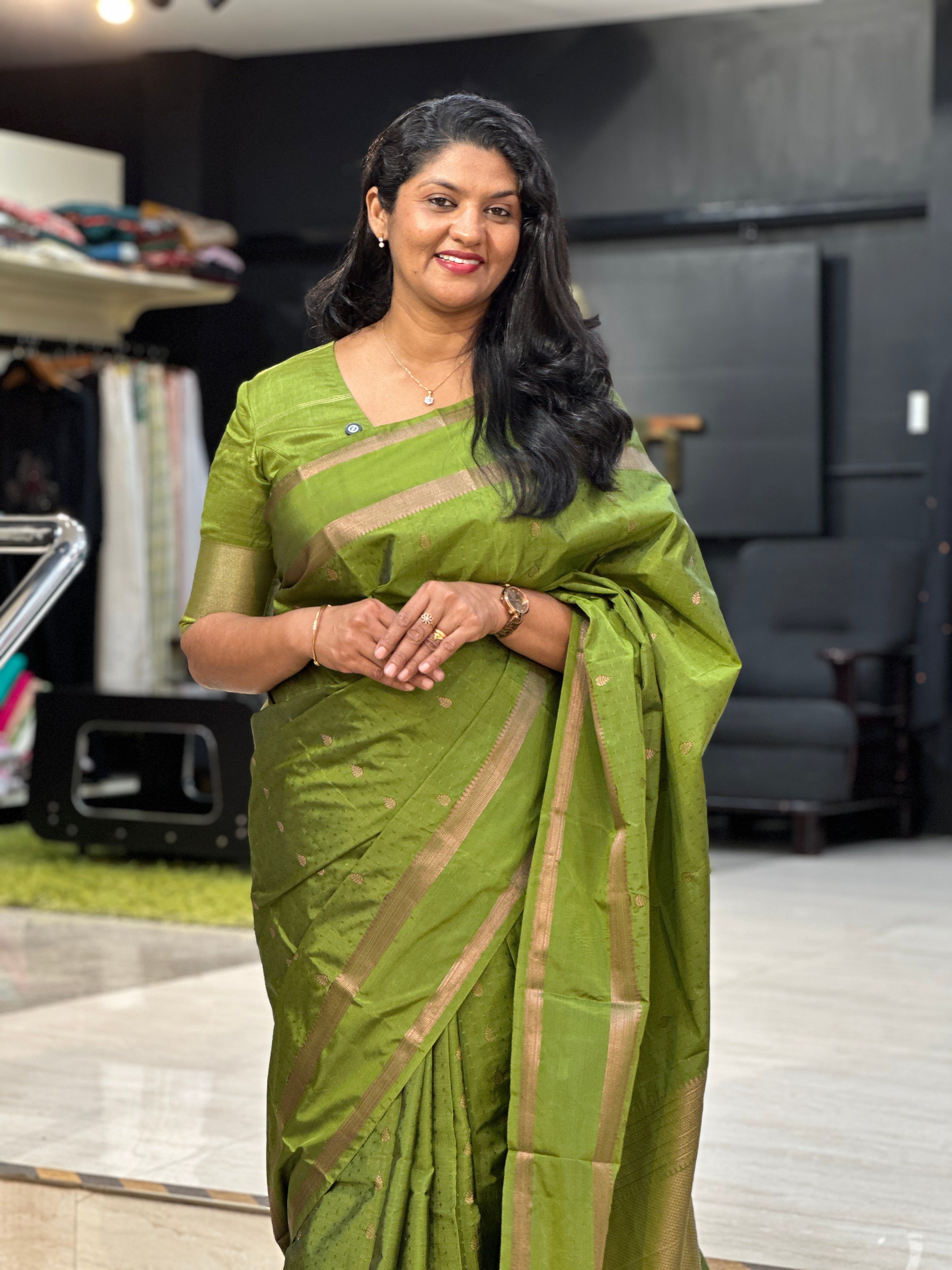Buta Woven Design Semi Soft Silk Saree | SEN103