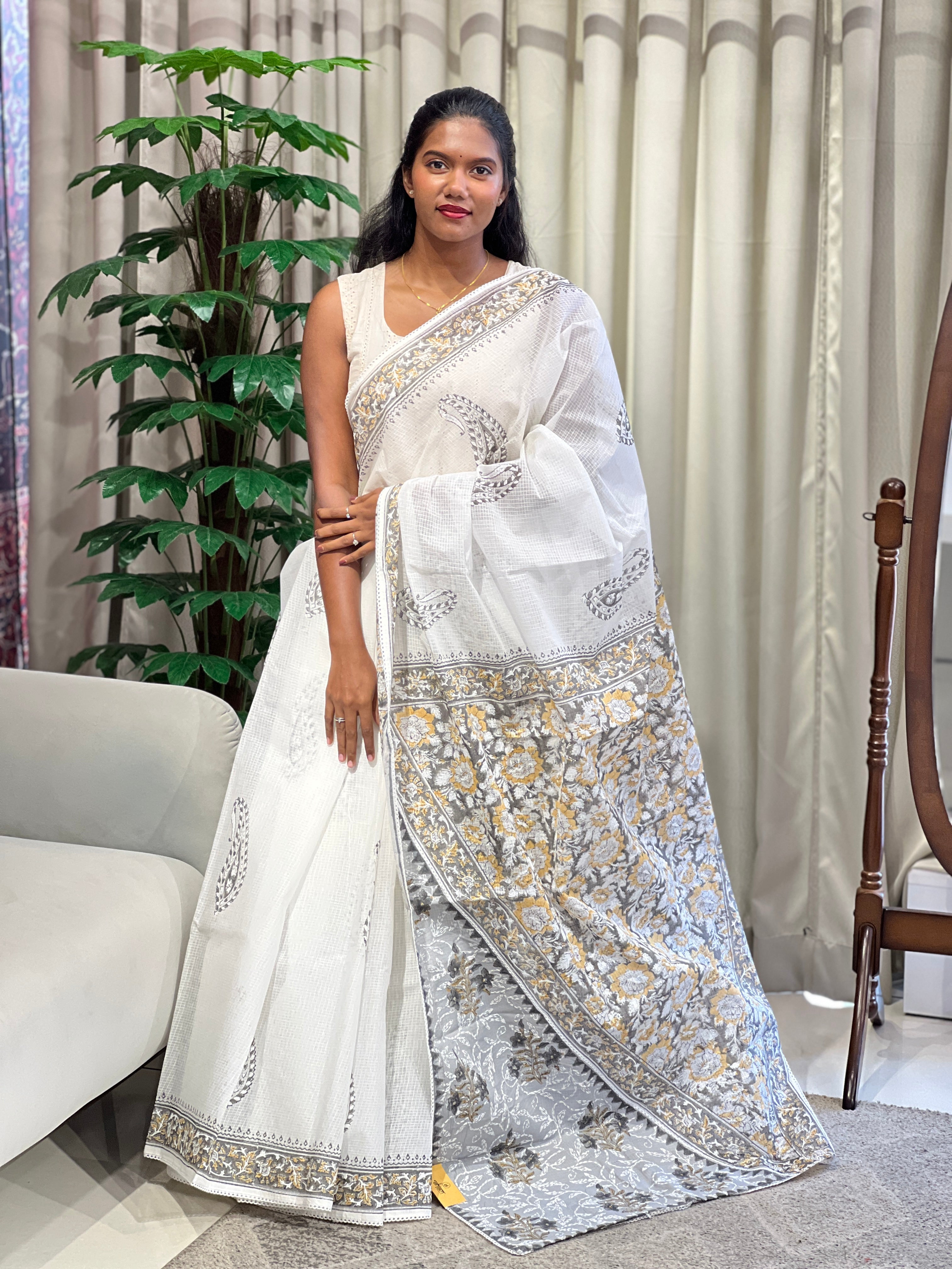 Block Printed Kota Saree | PF1220