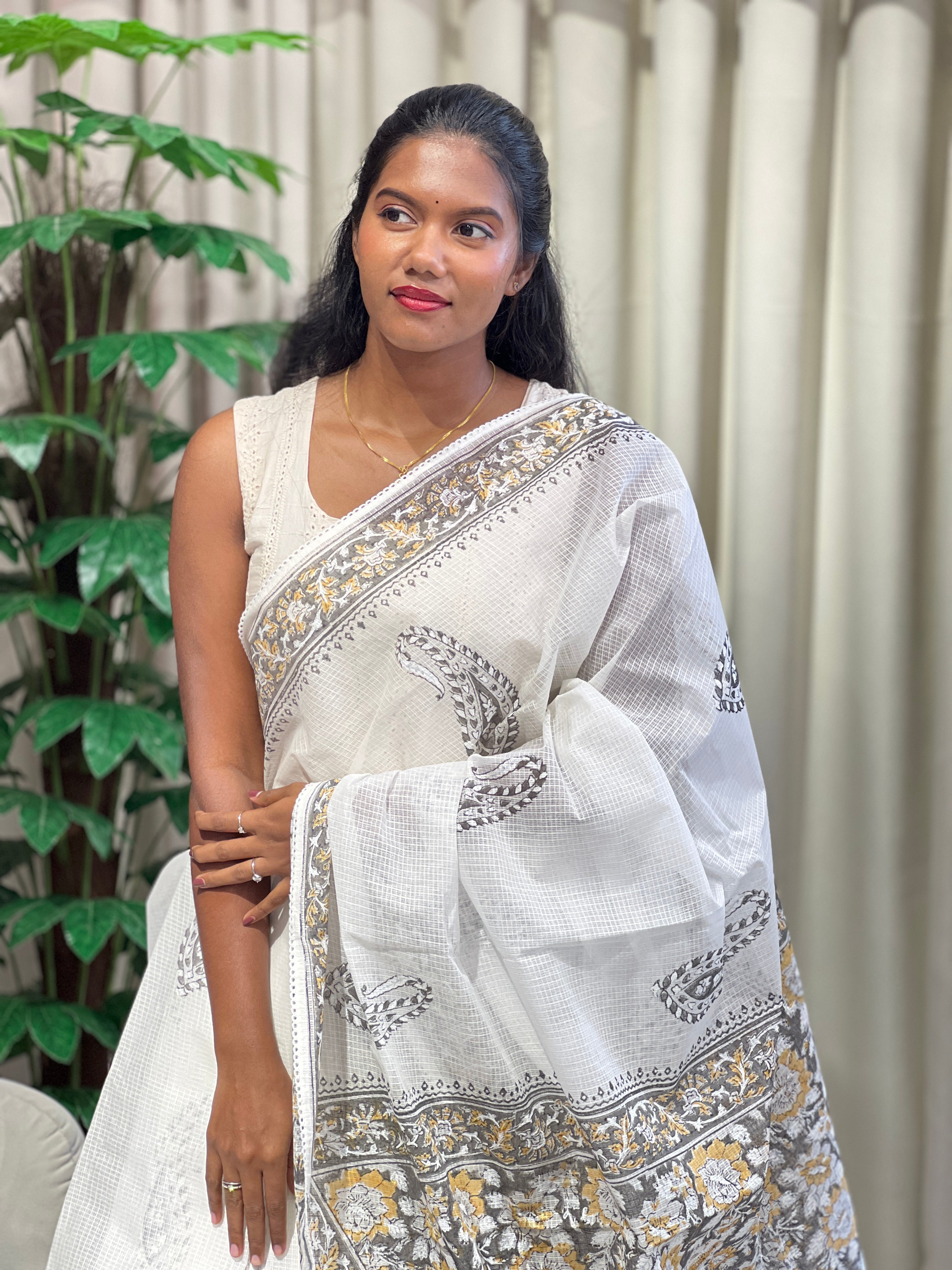 Block Printed Kota Saree | PF1220