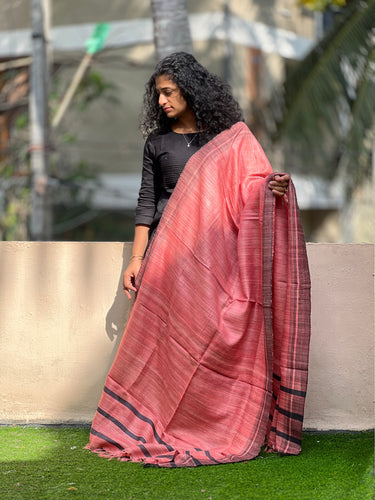 Solid Border Geecha Tussar Dupatta | AHD1075