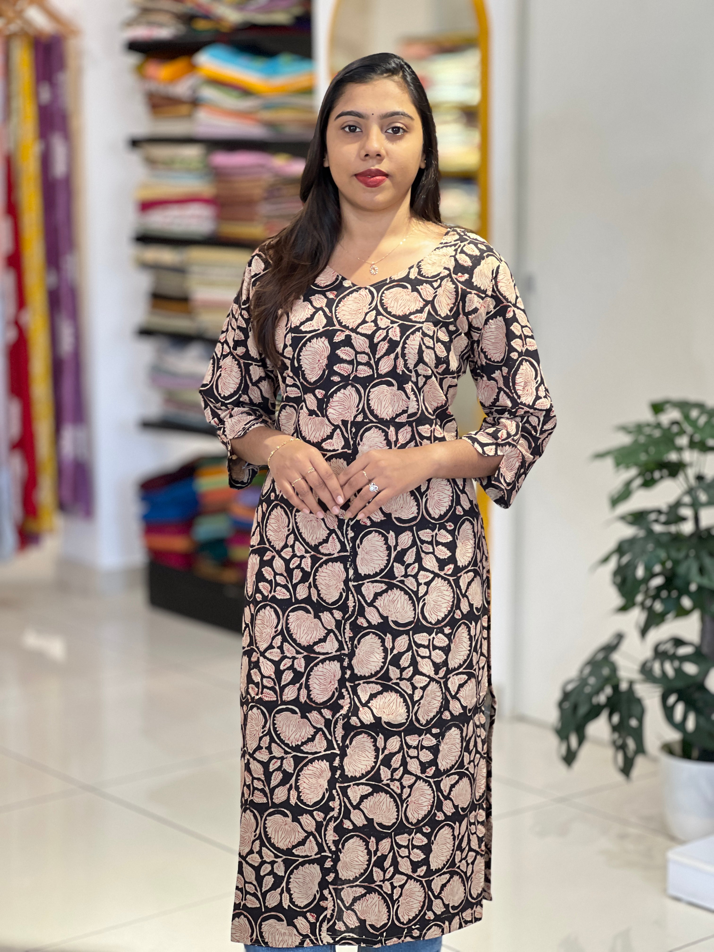 Floral Printed Cotton Kurta | RMLA139