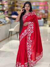 Geometrical Embroidered Pattern Semi Tussar Saree | BLD870